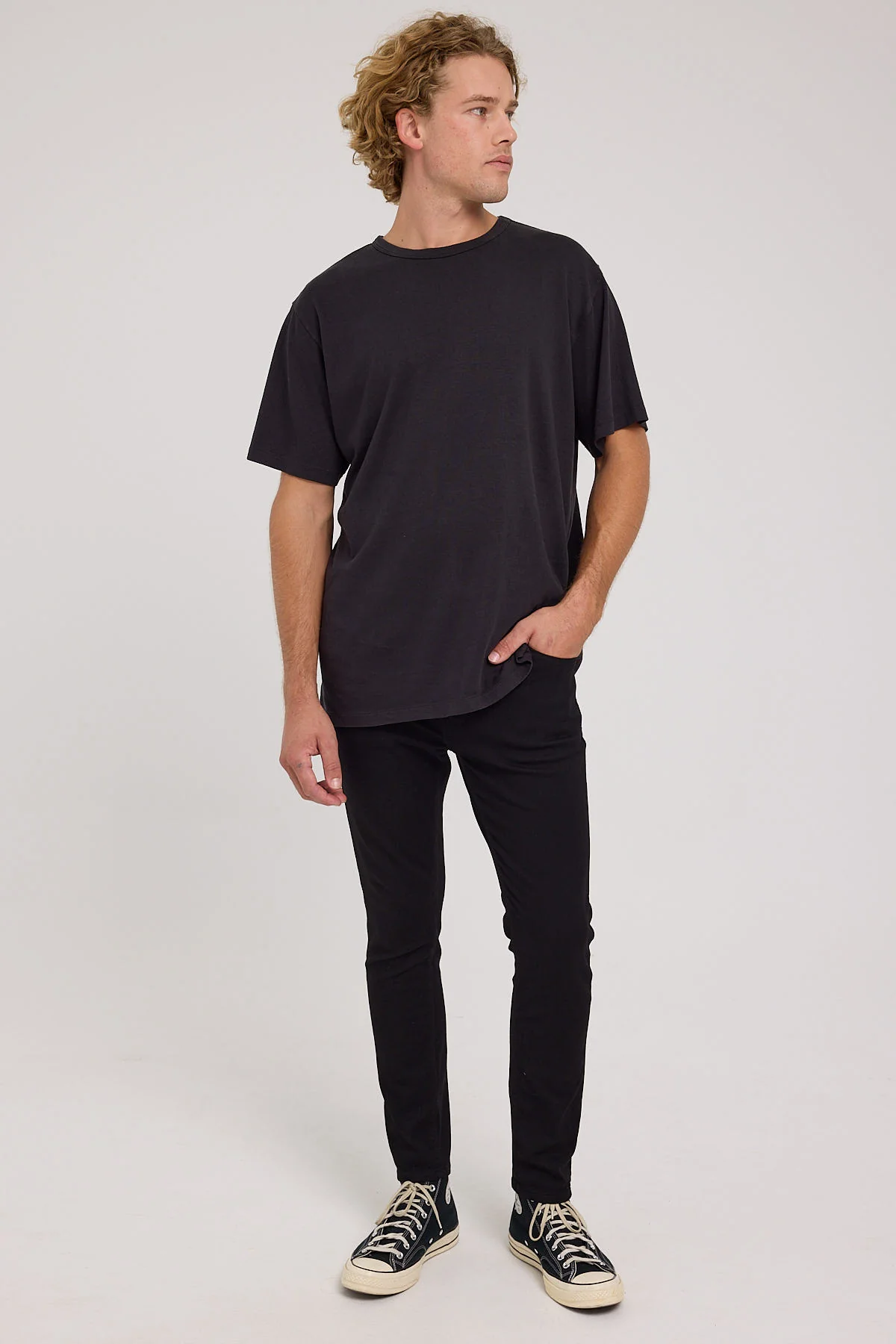 Abrand A Dropped Skinny Turn Up Jean Black Mirror - Image 4