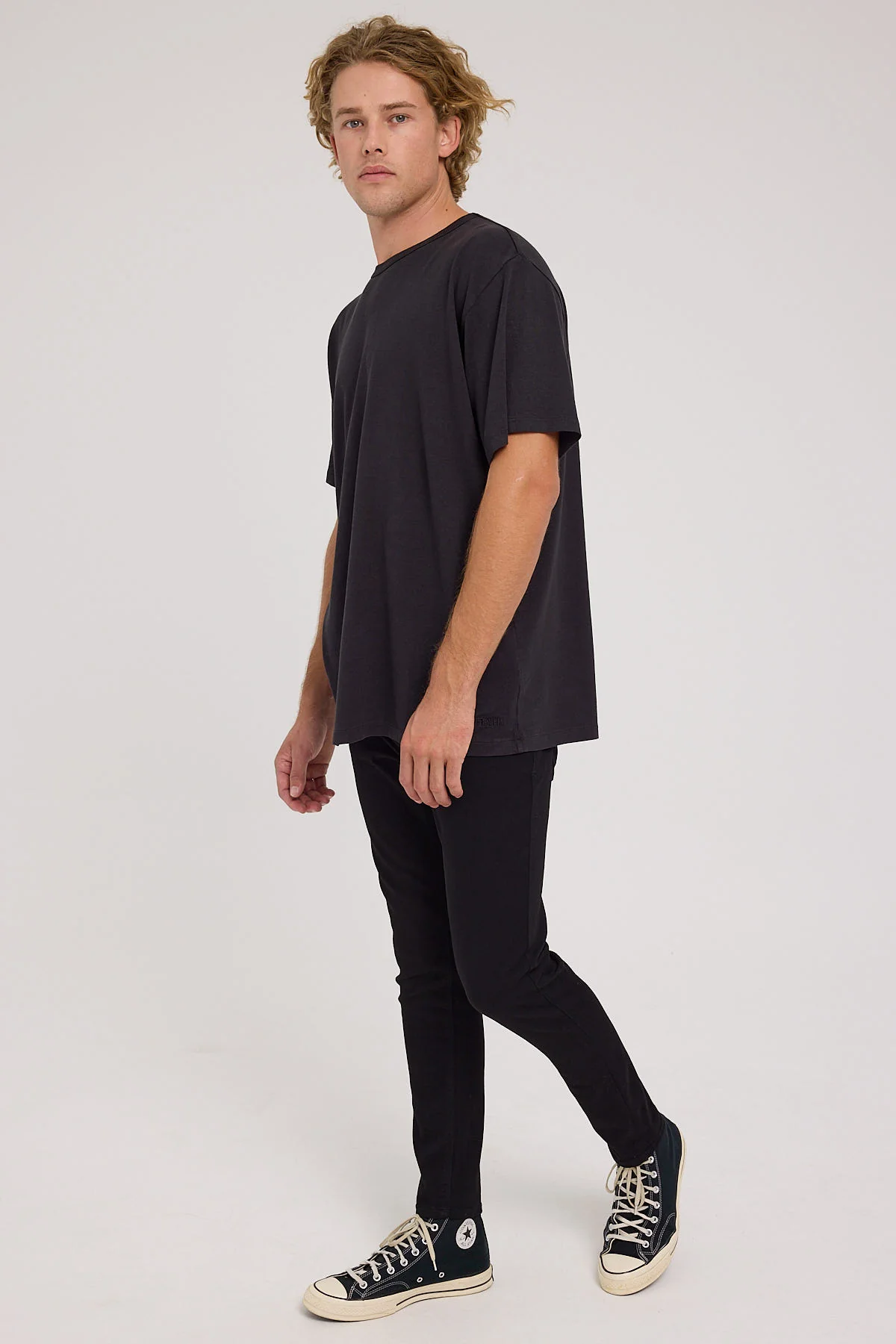 Abrand A Dropped Skinny Turn Up Jean Black Mirror - Image 5