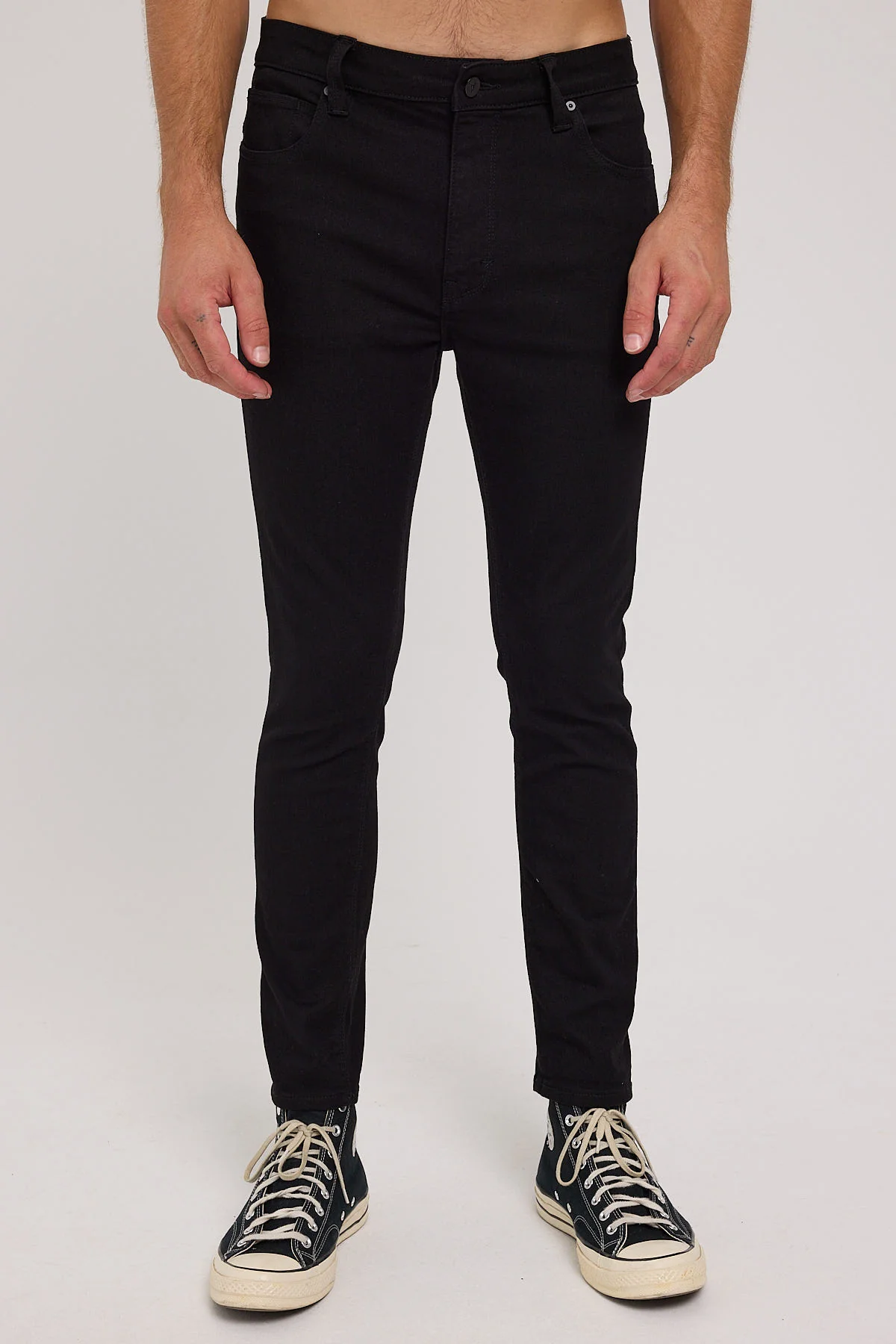 Abrand A Dropped Skinny Turn Up Jean Black Mirror - Image 8