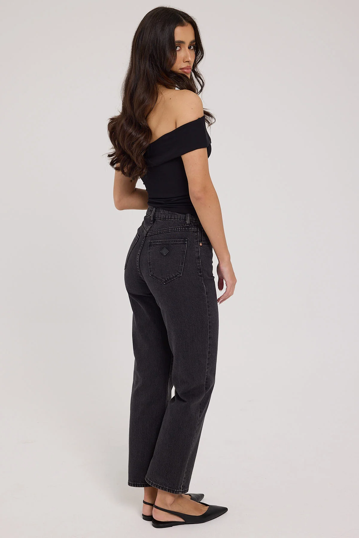 Abrand A Venice High Waisted Straight Jean Charo Black - Image 4