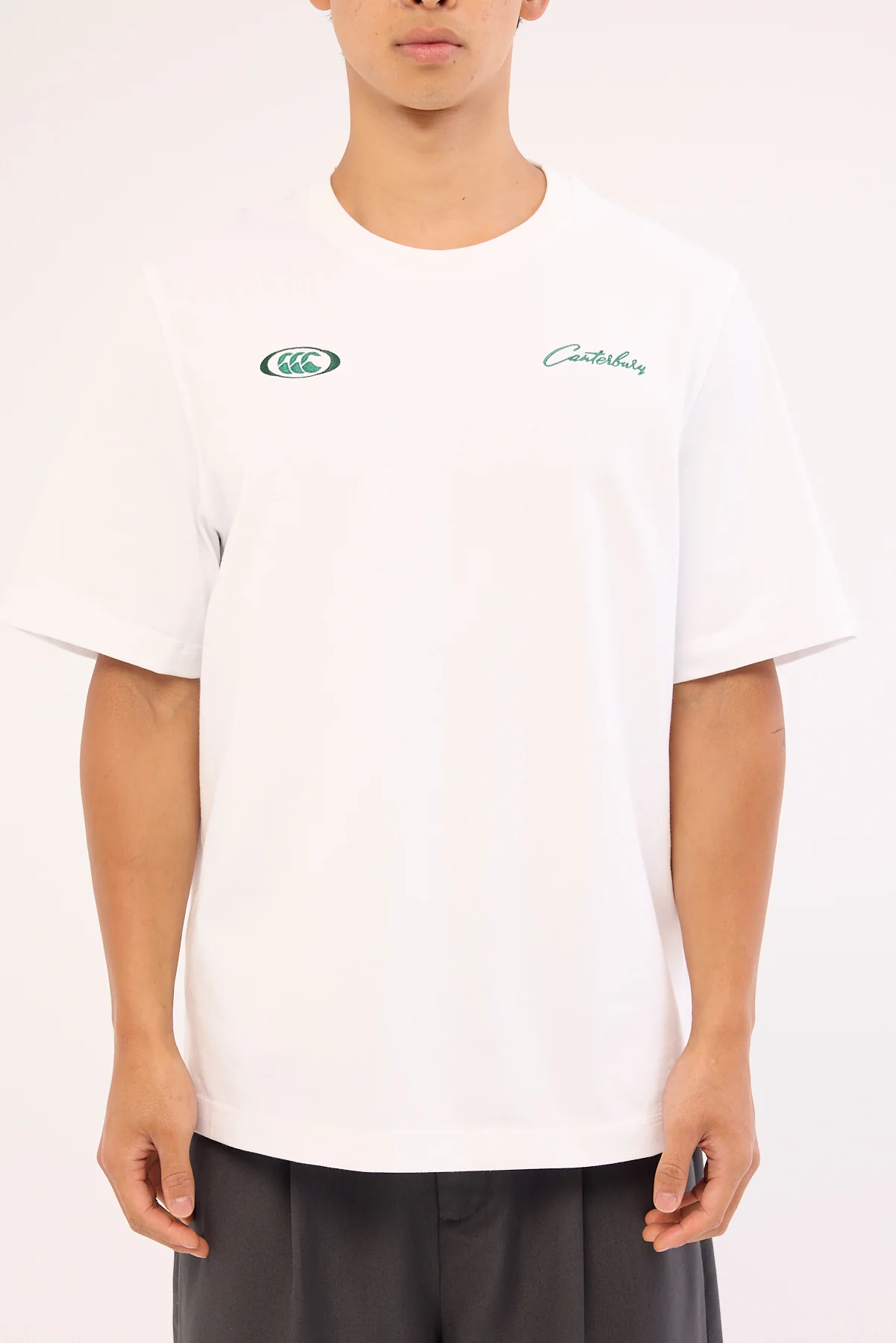 Canterbury Embroidered Double Logo Heavyweight Oversized Tee Bright White - Image 7