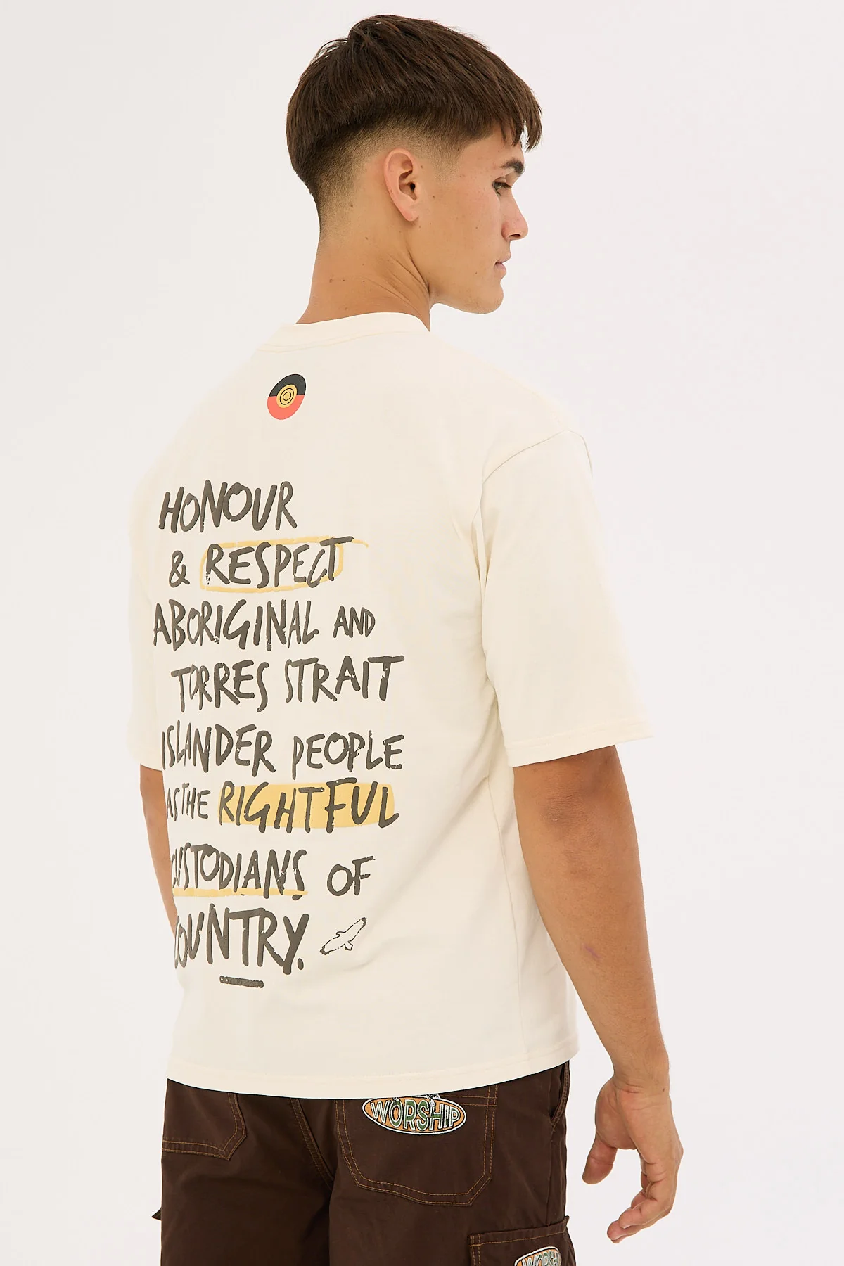 Clothing The Gaps Handwritten Honour Country Tee Ecru - Image 3