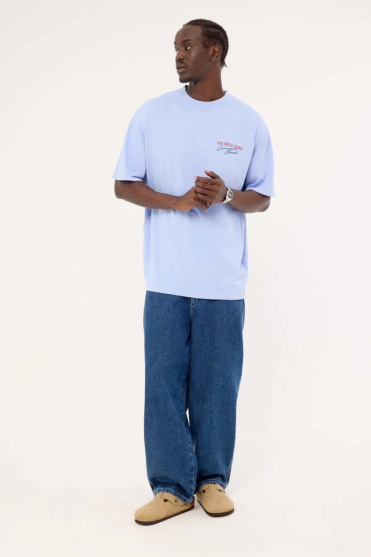 Common Need Alps Heavyweight Boxy Tee Washed Jacaranda - Image 3