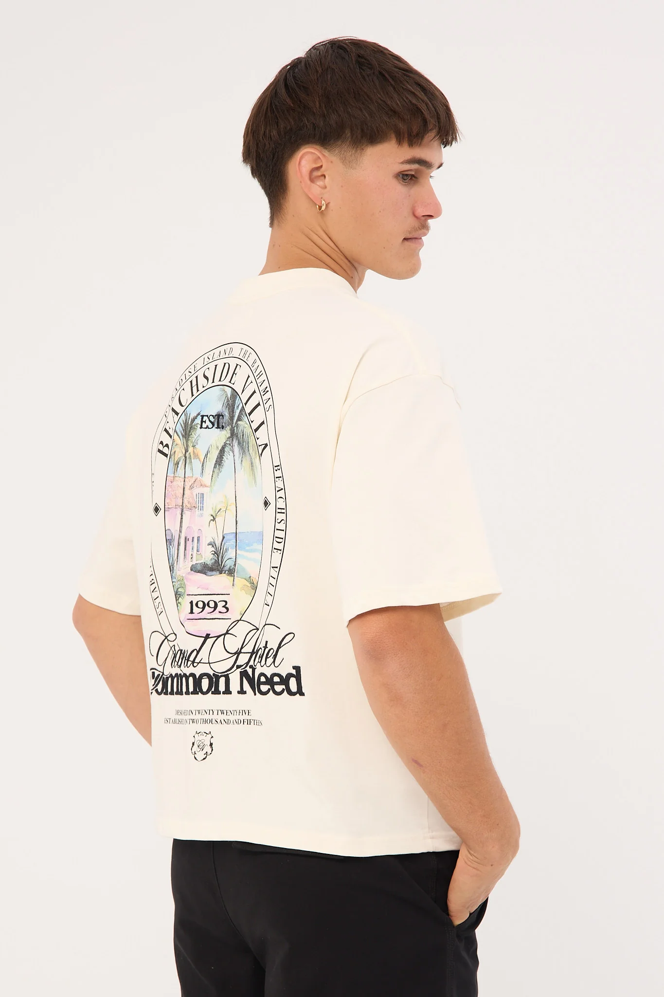 Common Need Bahamas Cropped Heavyweight Easy Tee Cloud White - Image 5