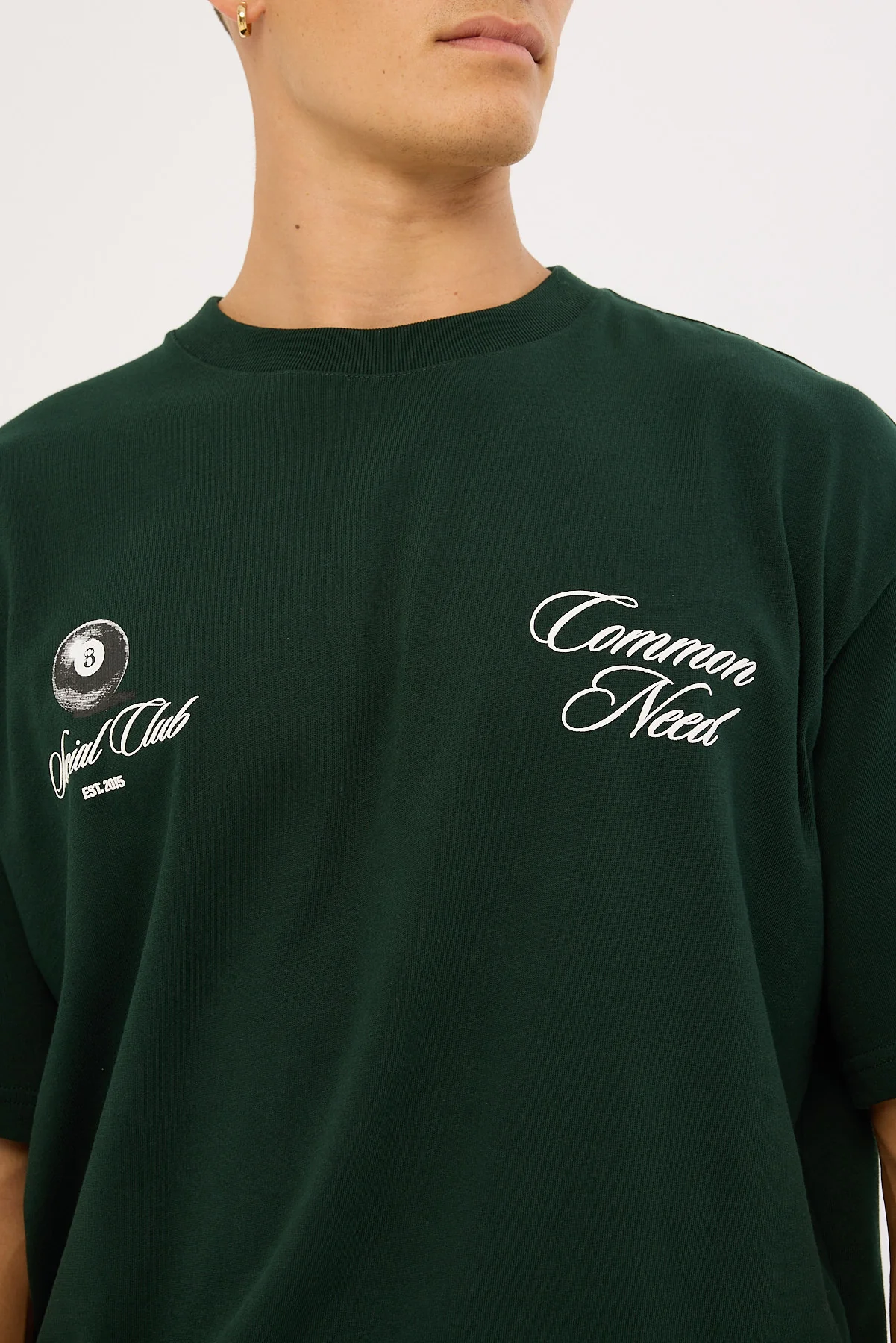Common Need Billiards Heavyweight Boxy Tee Dark Green - Image 3