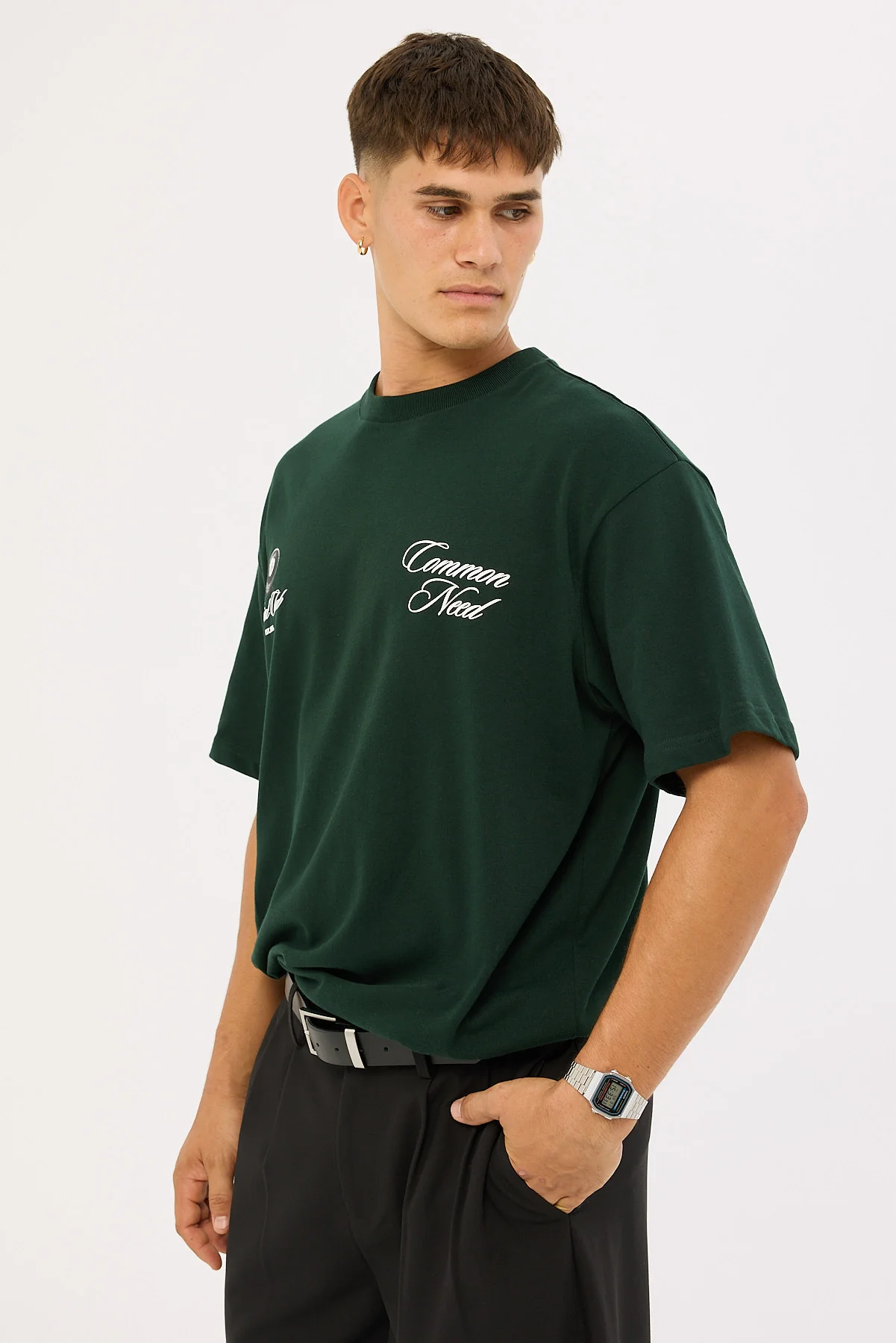 Common Need Billiards Heavyweight Boxy Tee Dark Green - Image 4