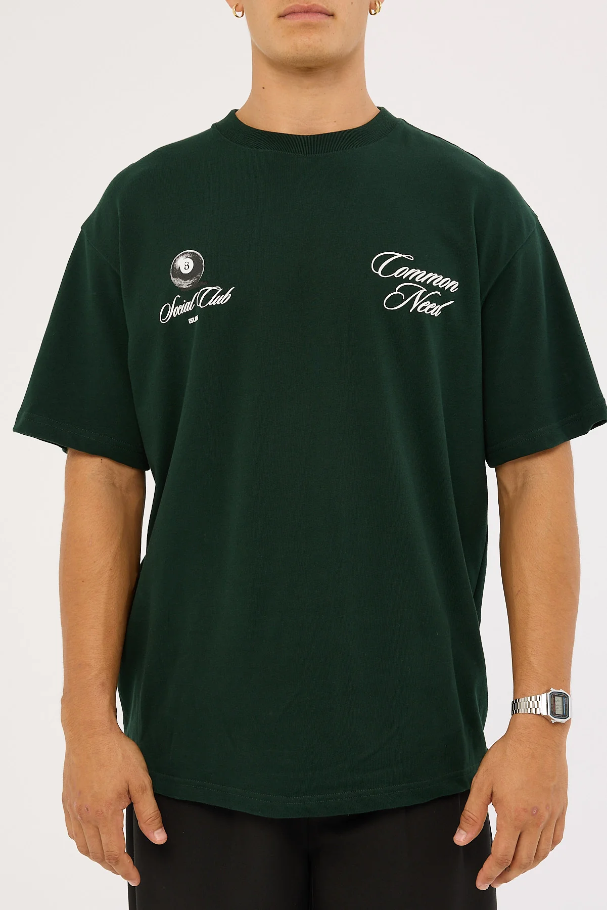 Common Need Billiards Heavyweight Boxy Tee Dark Green - Image 6