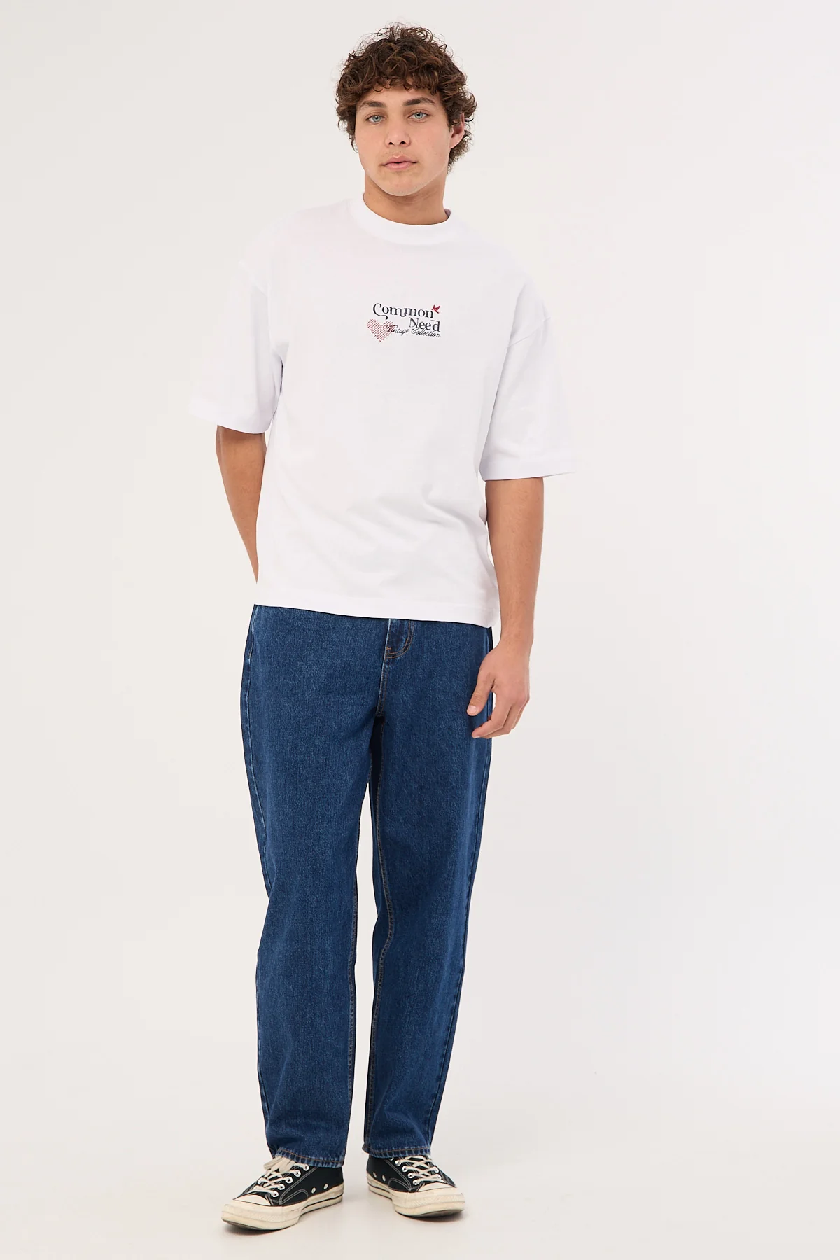 Common Need Cross Stitch Heavyweight Easy Tee White - Image 3