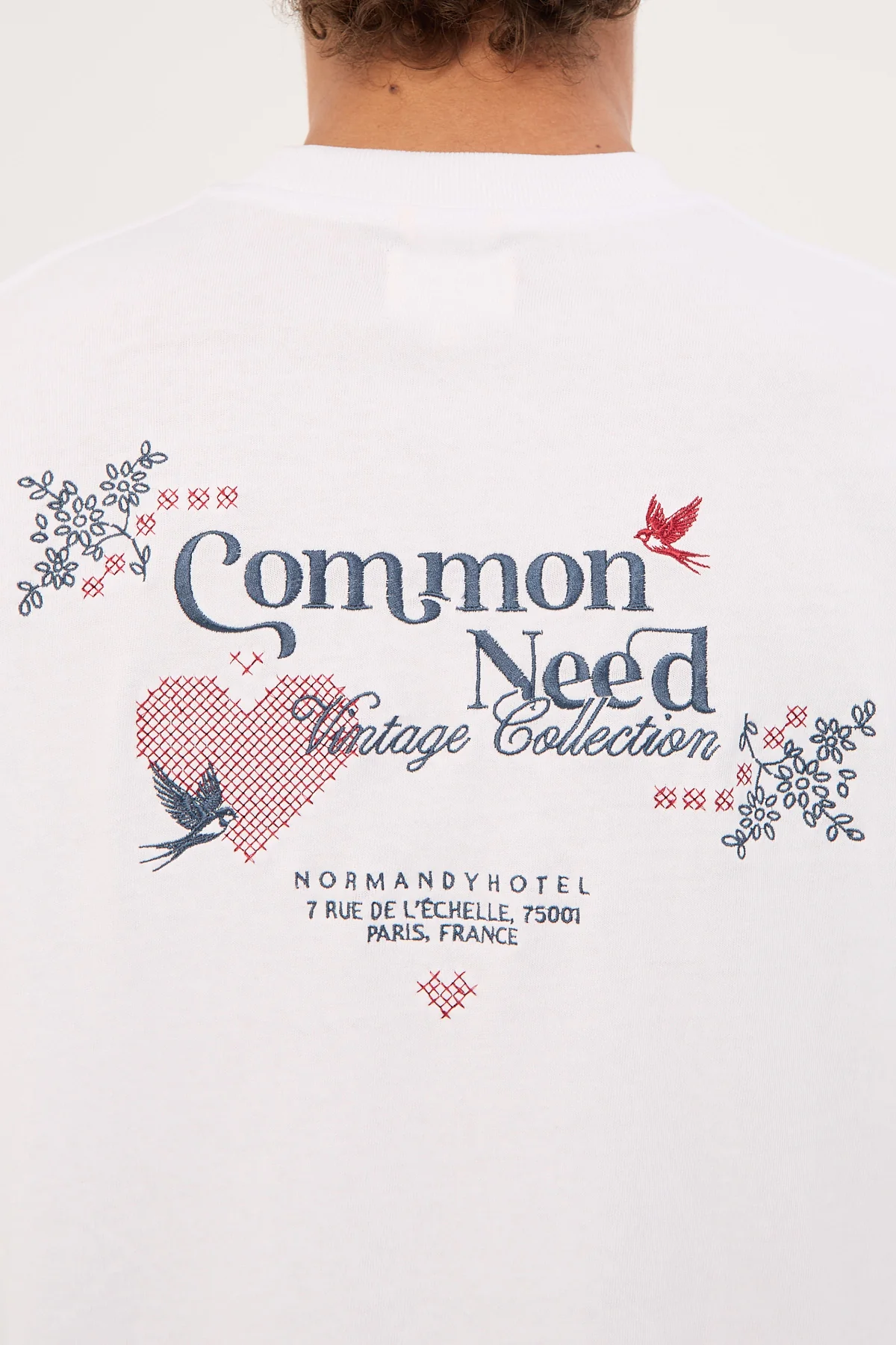 Common Need Cross Stitch Heavyweight Easy Tee White - Image 5