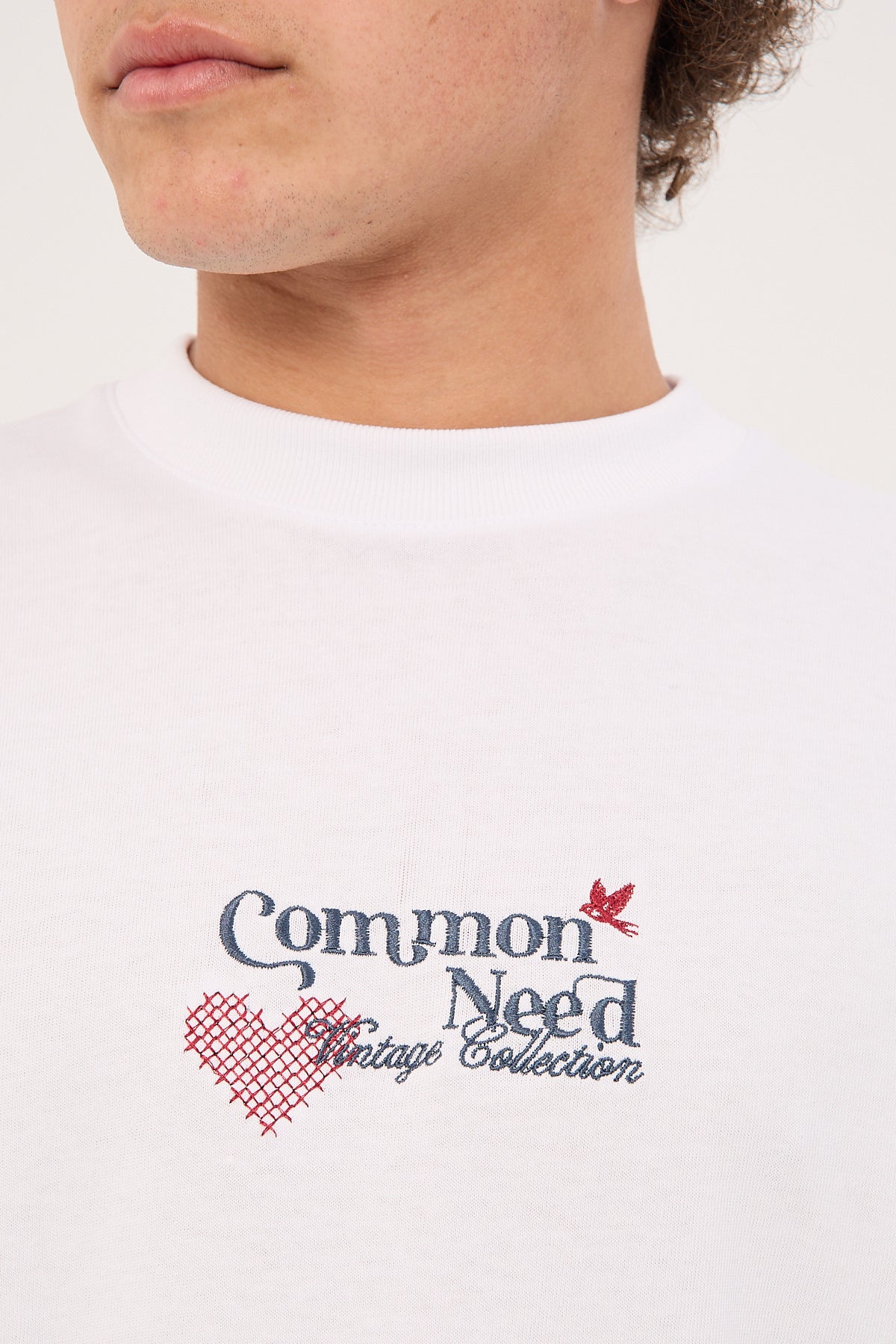 Common Need Cross Stitch Heavyweight Easy Tee White - Image 7