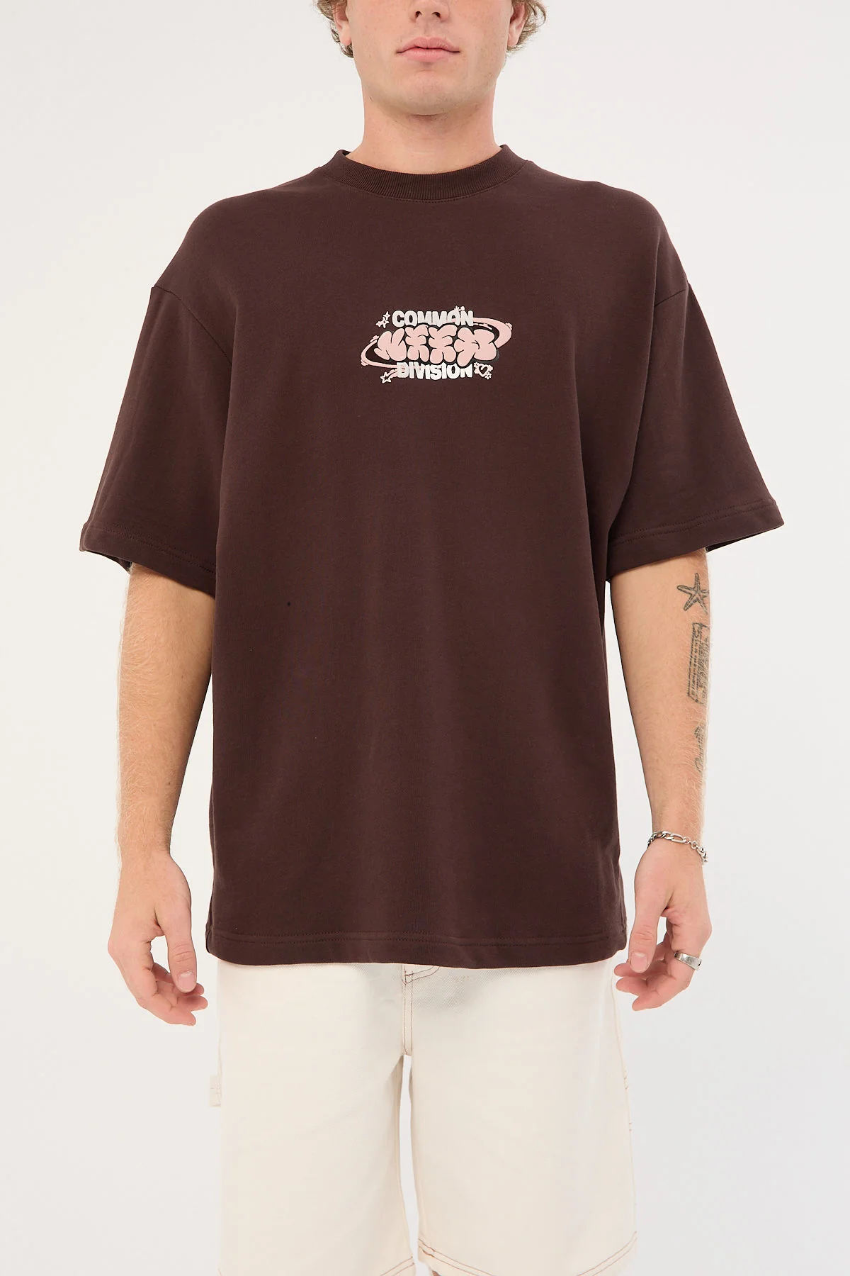 Common Need Division Loopback Boxy Tee Coffee Brown - Image 10