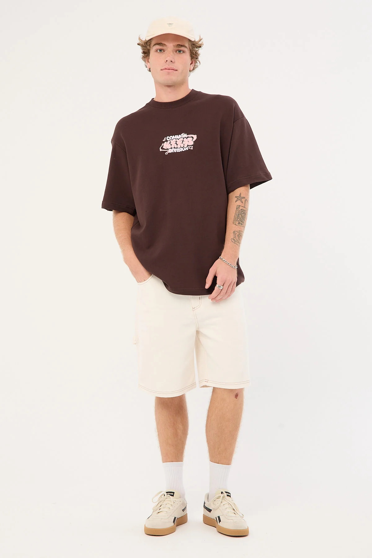 Common Need Division Loopback Boxy Tee Coffee Brown - Image 3