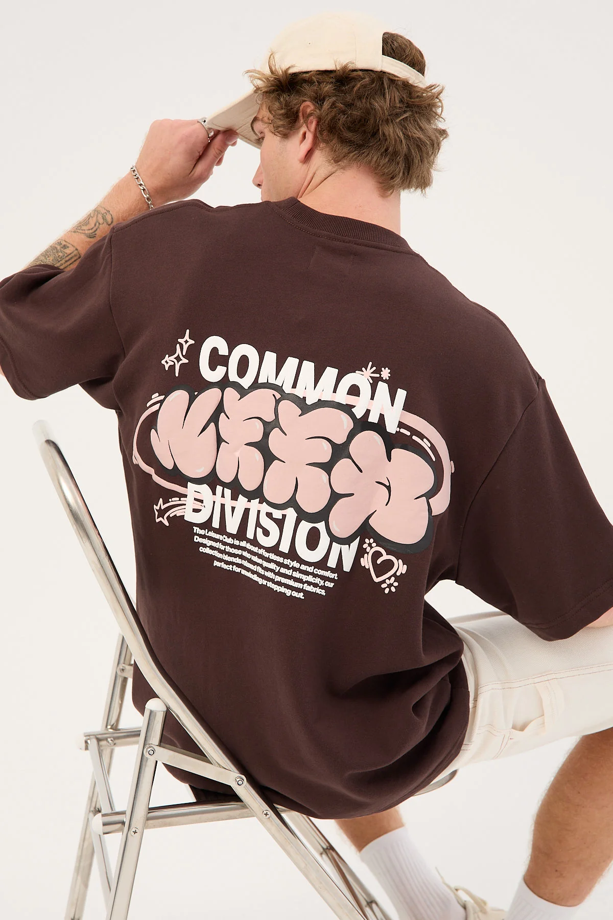 Common Need Division Loopback Boxy Tee Coffee Brown - Image 4