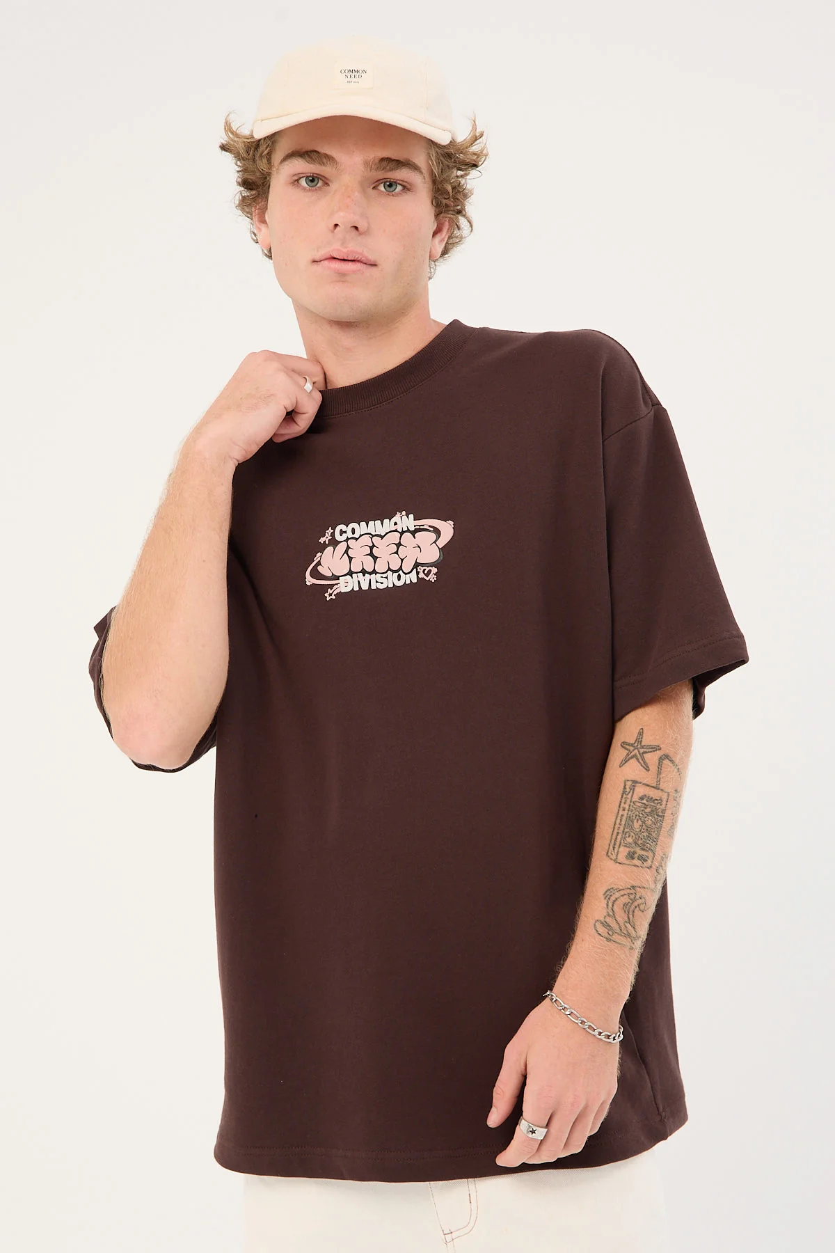 Common Need Division Loopback Boxy Tee Coffee Brown - Image 5