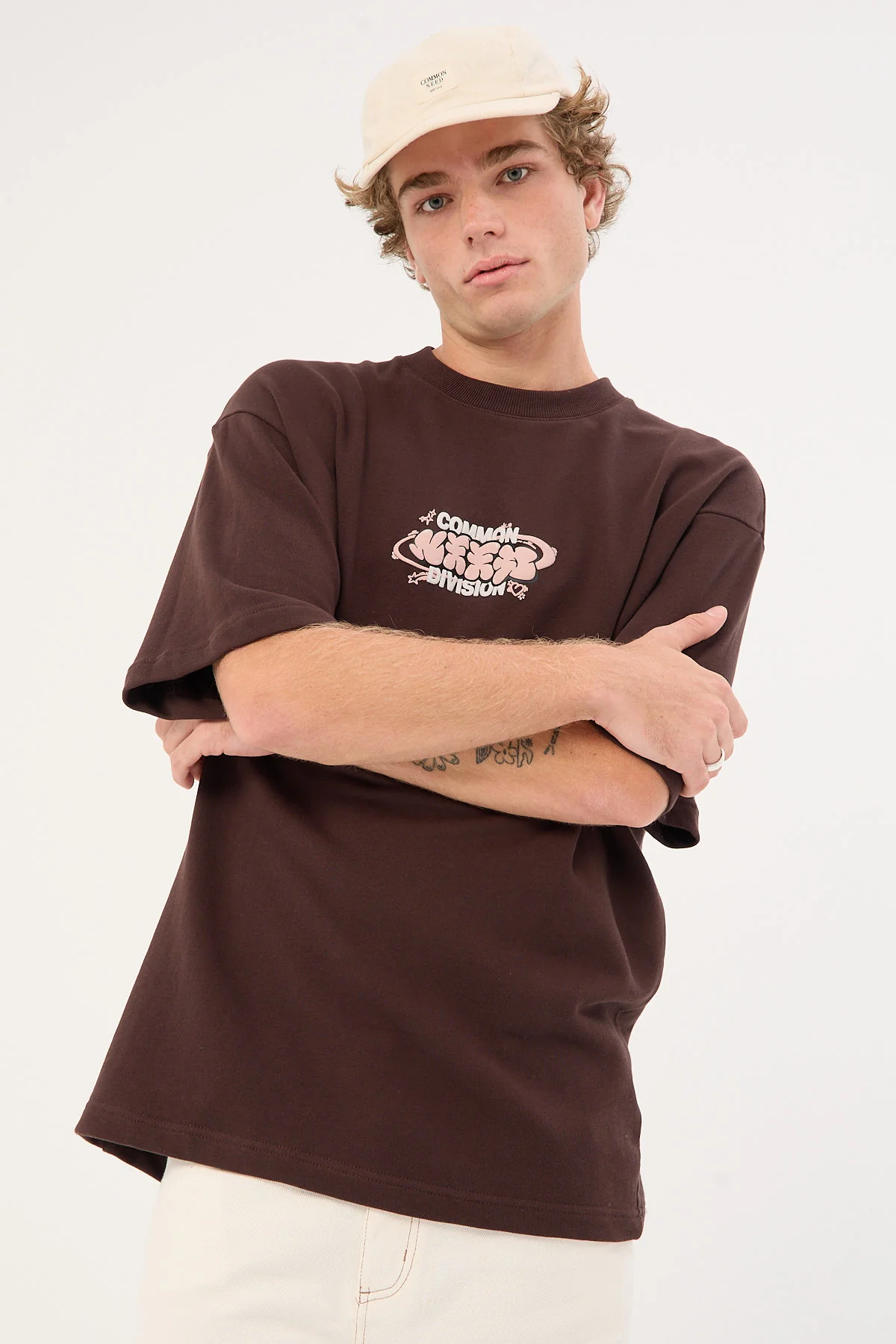 Common Need Division Loopback Boxy Tee Coffee Brown - Image 6