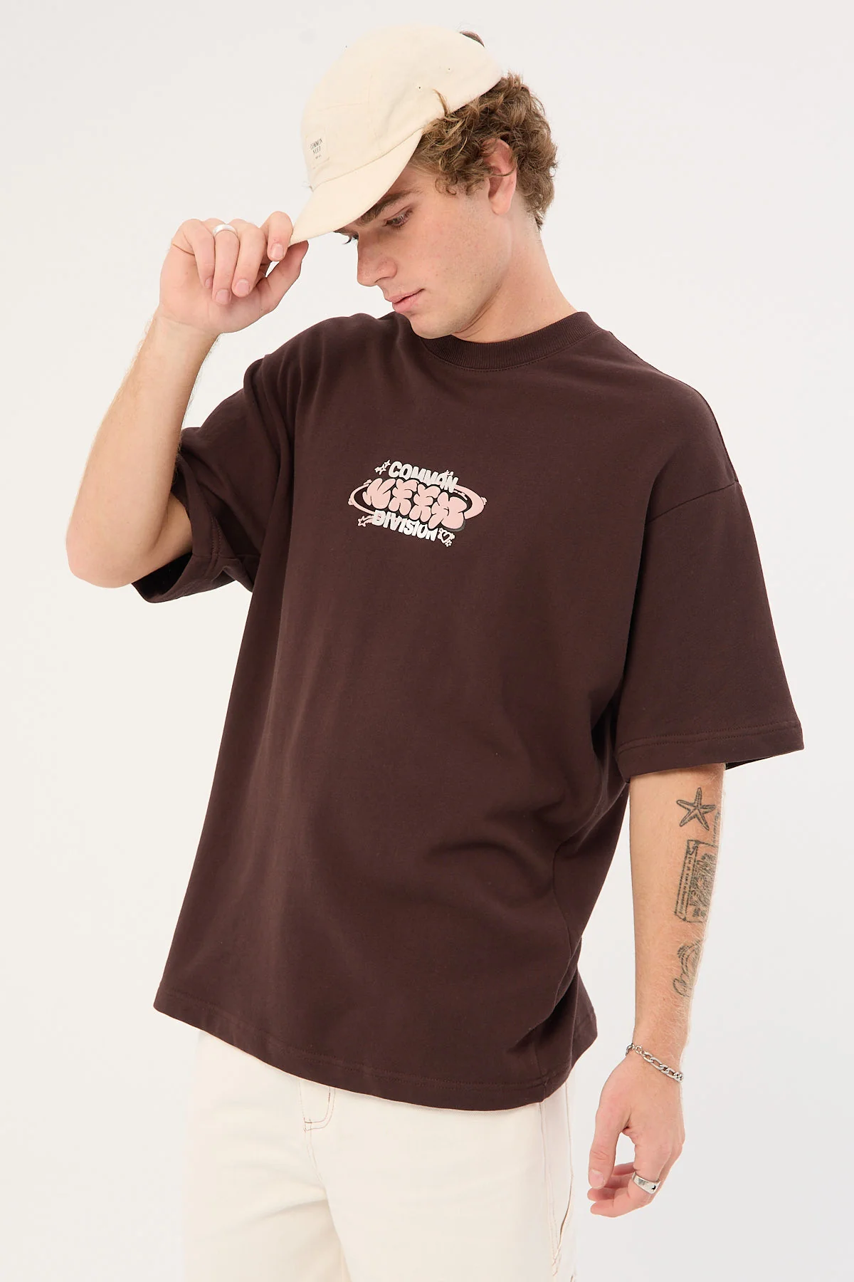 Common Need Division Loopback Boxy Tee Coffee Brown - Image 7