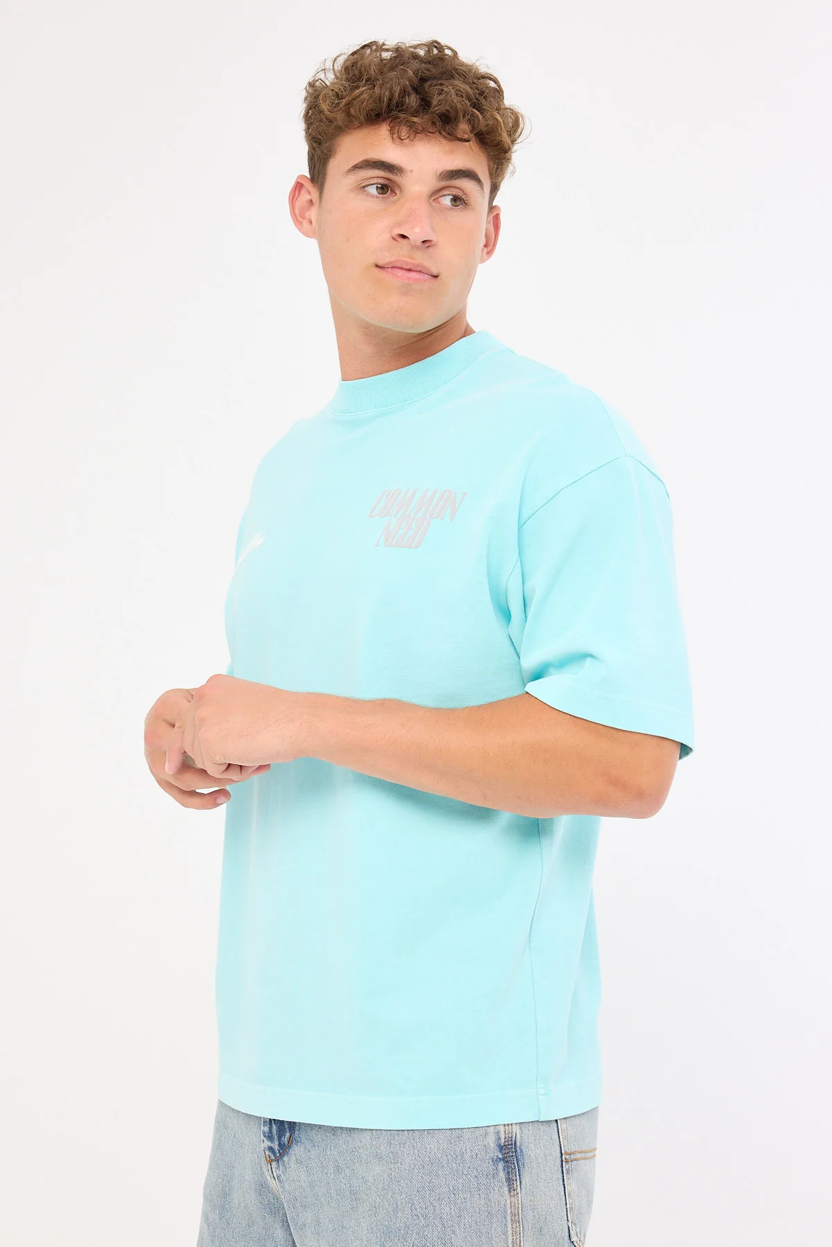 Common Need Layover Heavyweight Easy Tee Aqua - Image 3