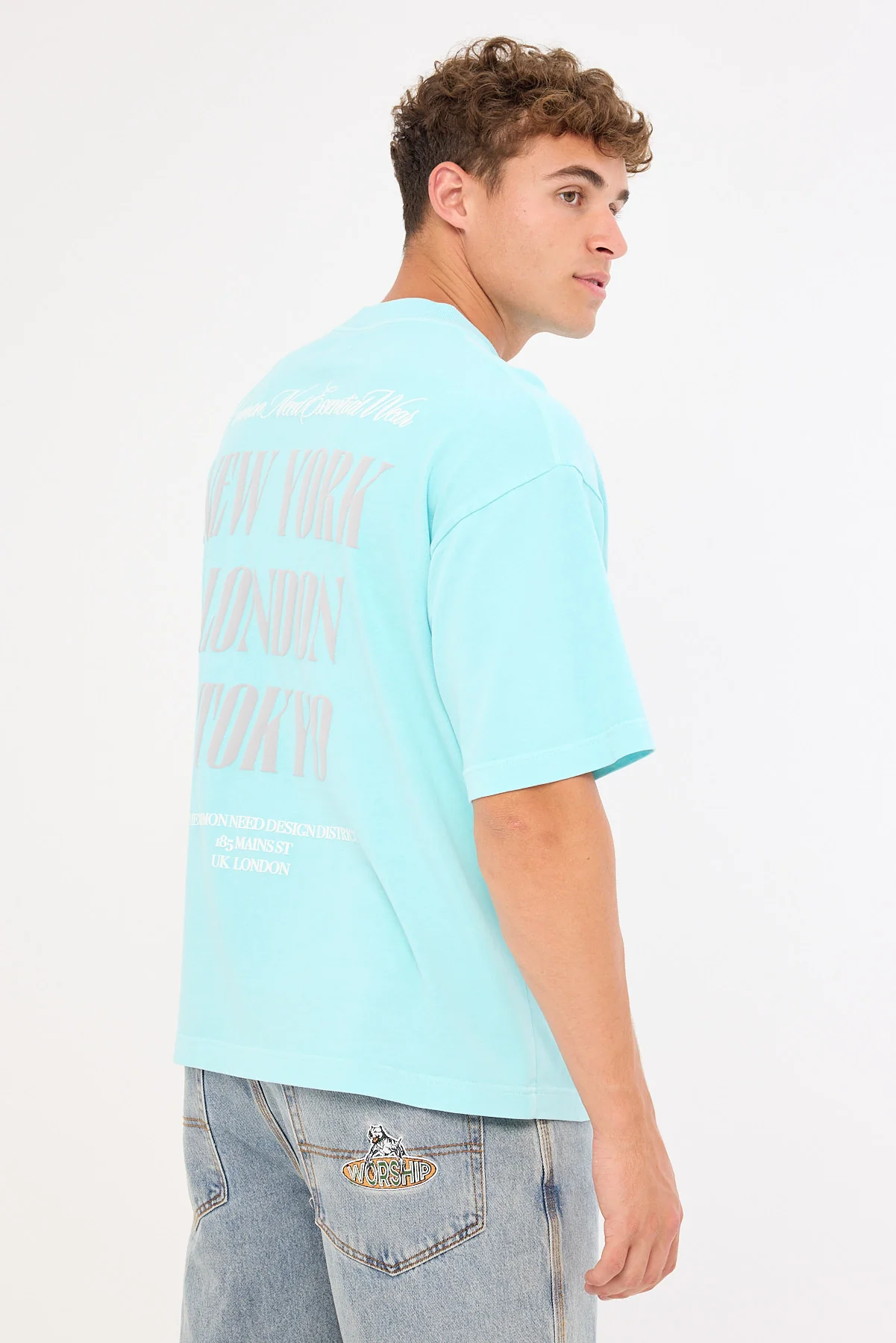 Common Need Layover Heavyweight Easy Tee Aqua - Image 5