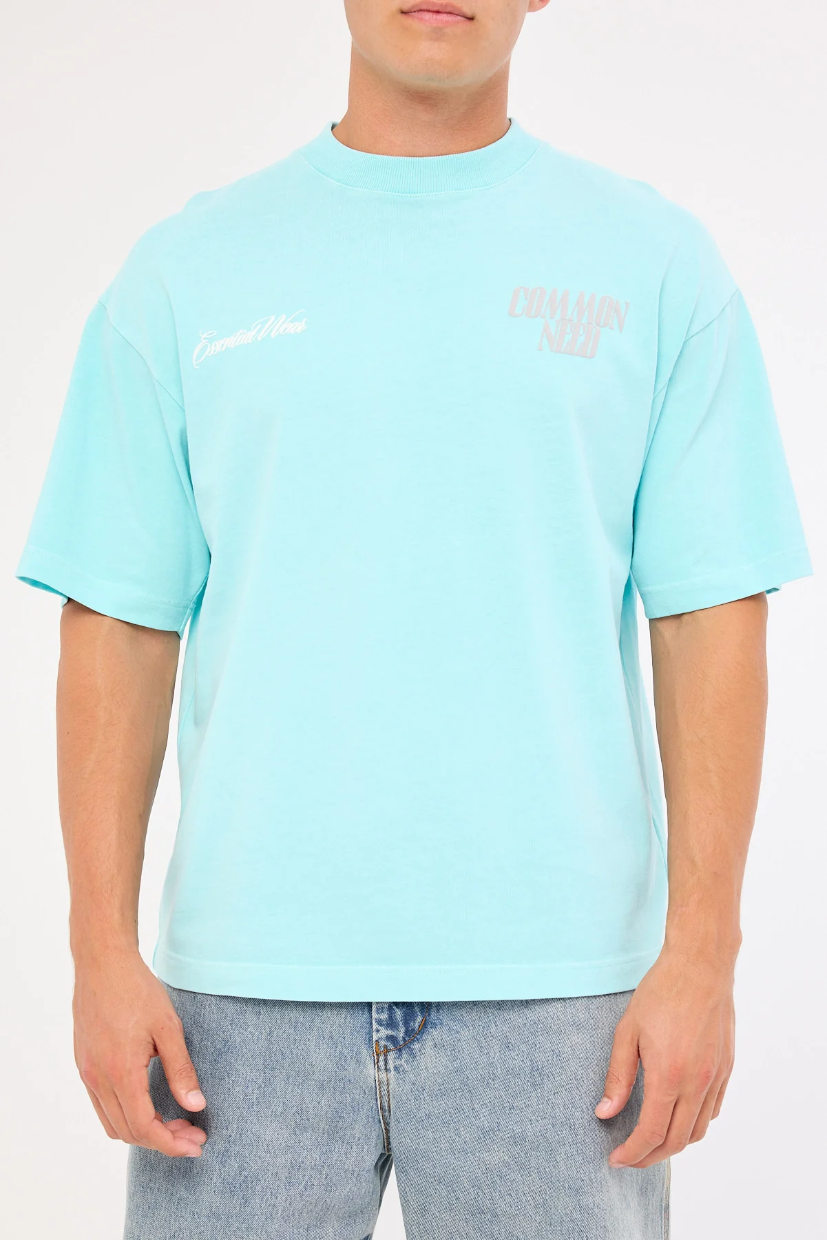 Common Need Layover Heavyweight Easy Tee Aqua - Image 8