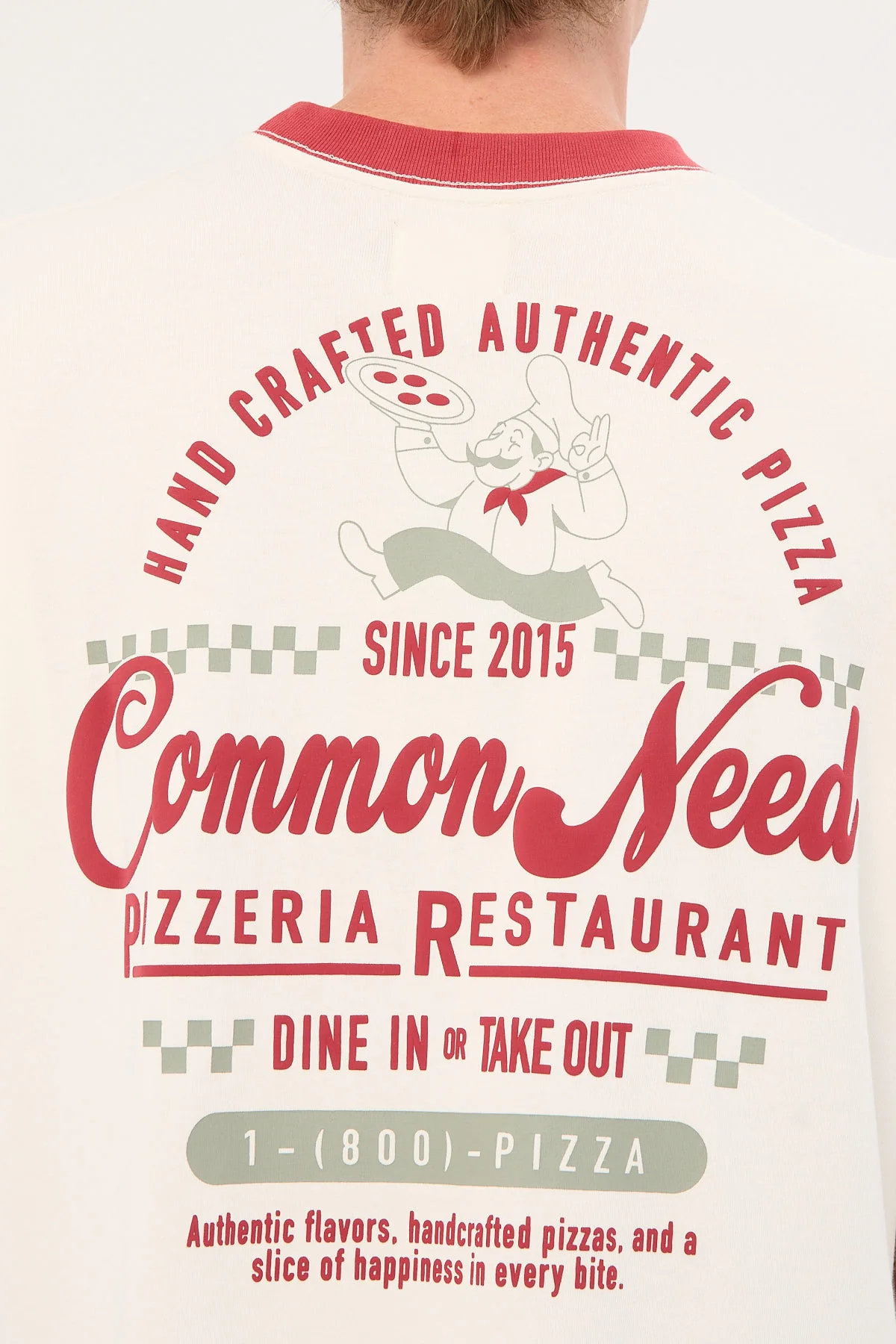 Common Need Marinara Heavyweight Ringer Easy Tee Off White - Image 7