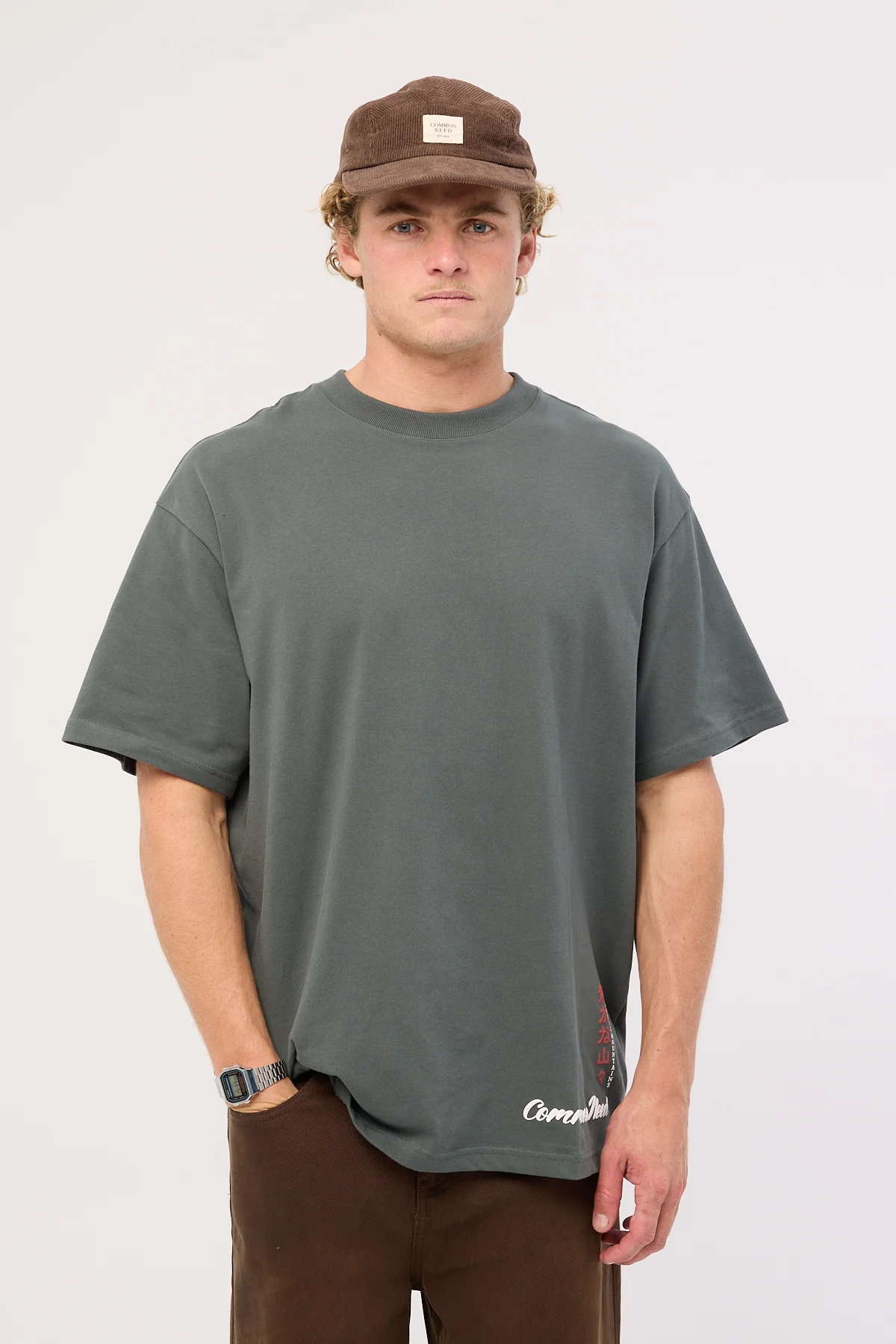 Common Need Mountains Heavyweight Boxy Tee Moss - Image 6