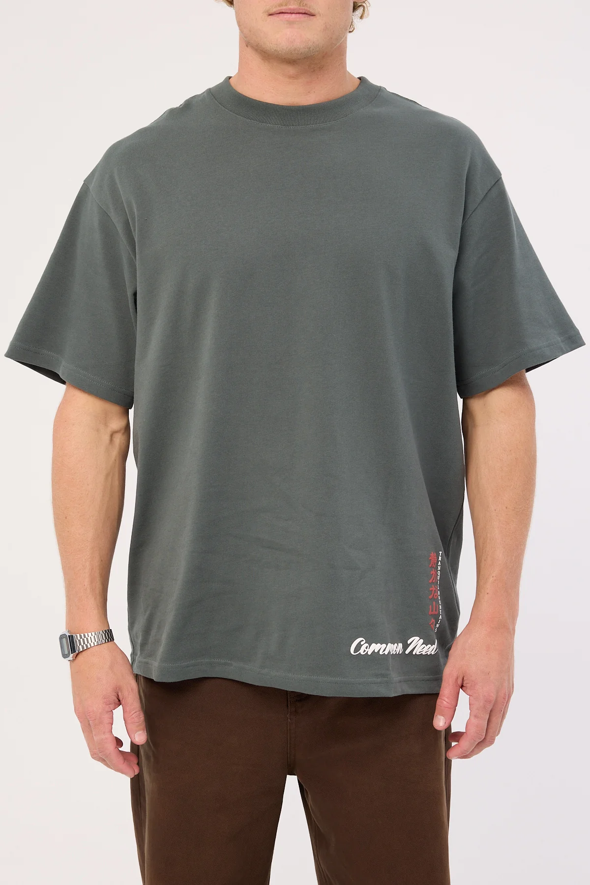 Common Need Mountains Heavyweight Boxy Tee Moss - Image 8