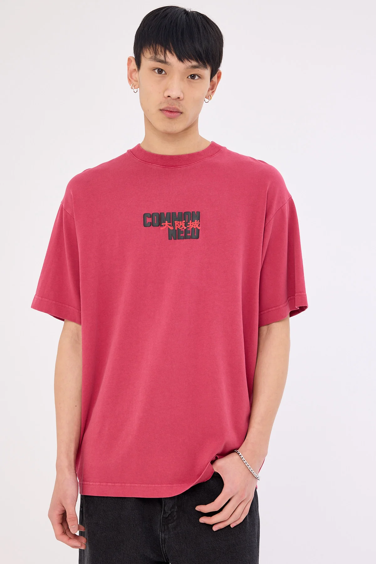 Common Need Osaka Heavyweight Boxy Tee Washed Berry - Image 3