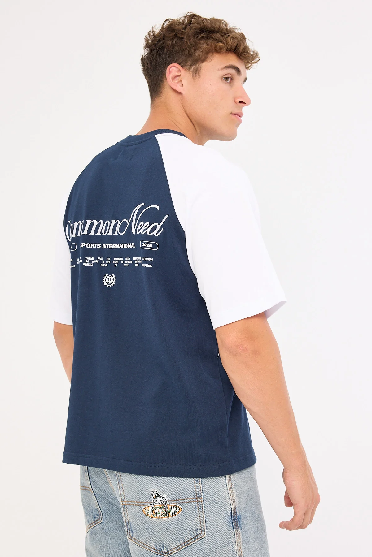 Common Need Pledge Raglan Heavyweight Easy Tee Navy - Image 6