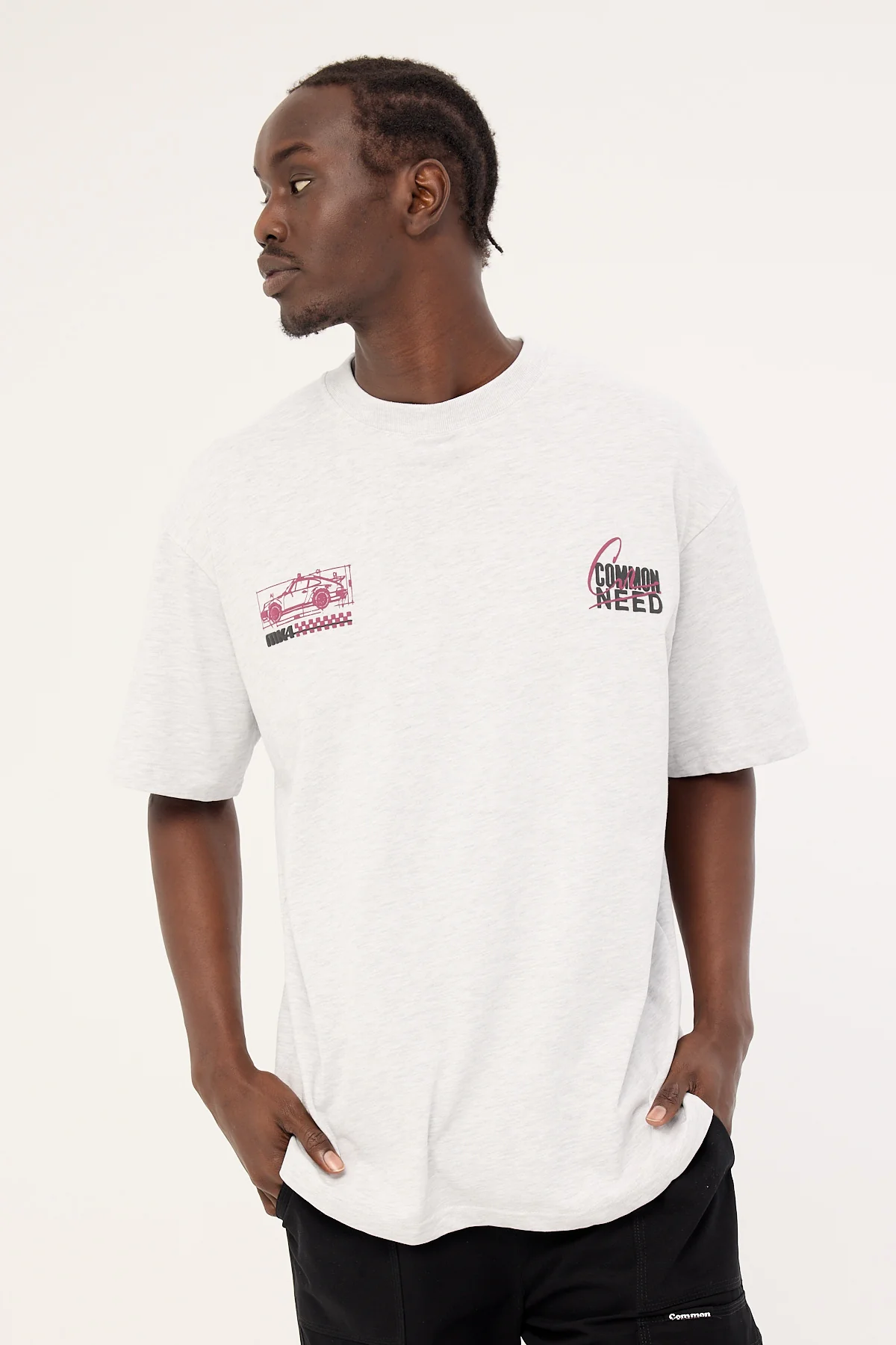 Common Need Redline Heavyweight Boxy Tee Snow Marle - Image 3