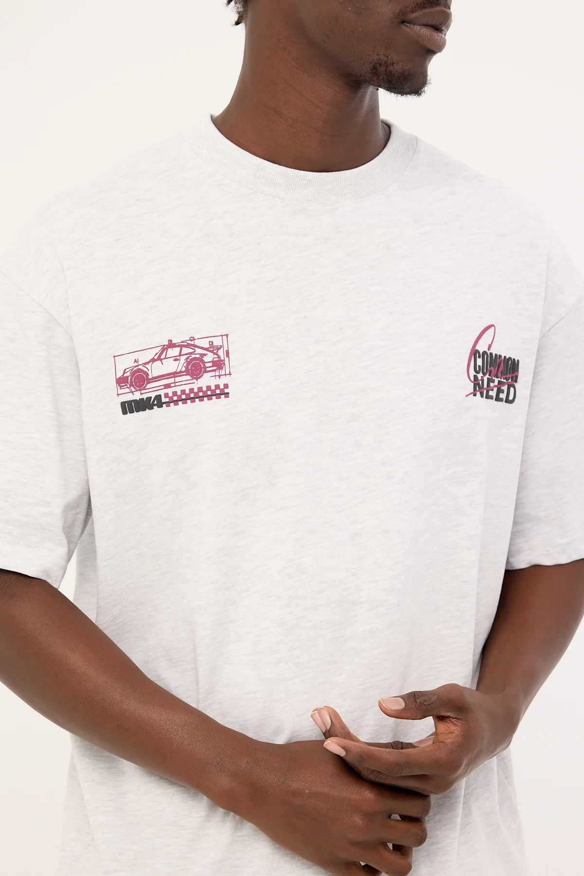 Common Need Redline Heavyweight Boxy Tee Snow Marle - Image 4