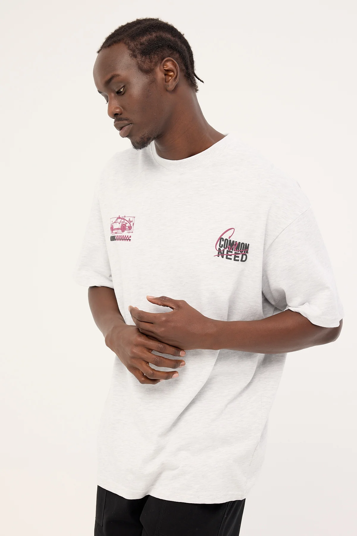 Common Need Redline Heavyweight Boxy Tee Snow Marle - Image 5