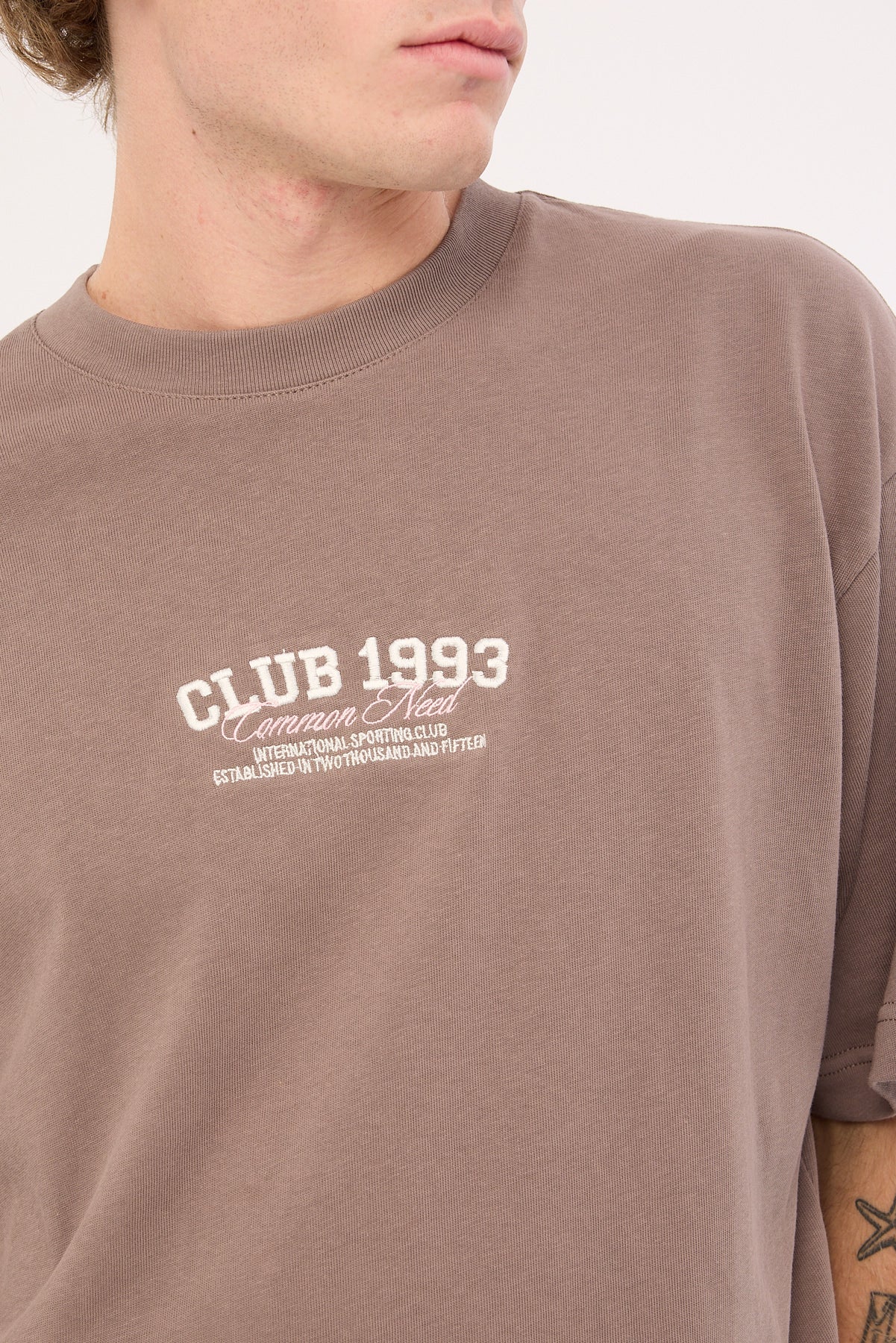Common Need Renowned Heavyweight Boxy Tee Taupe - Image 4