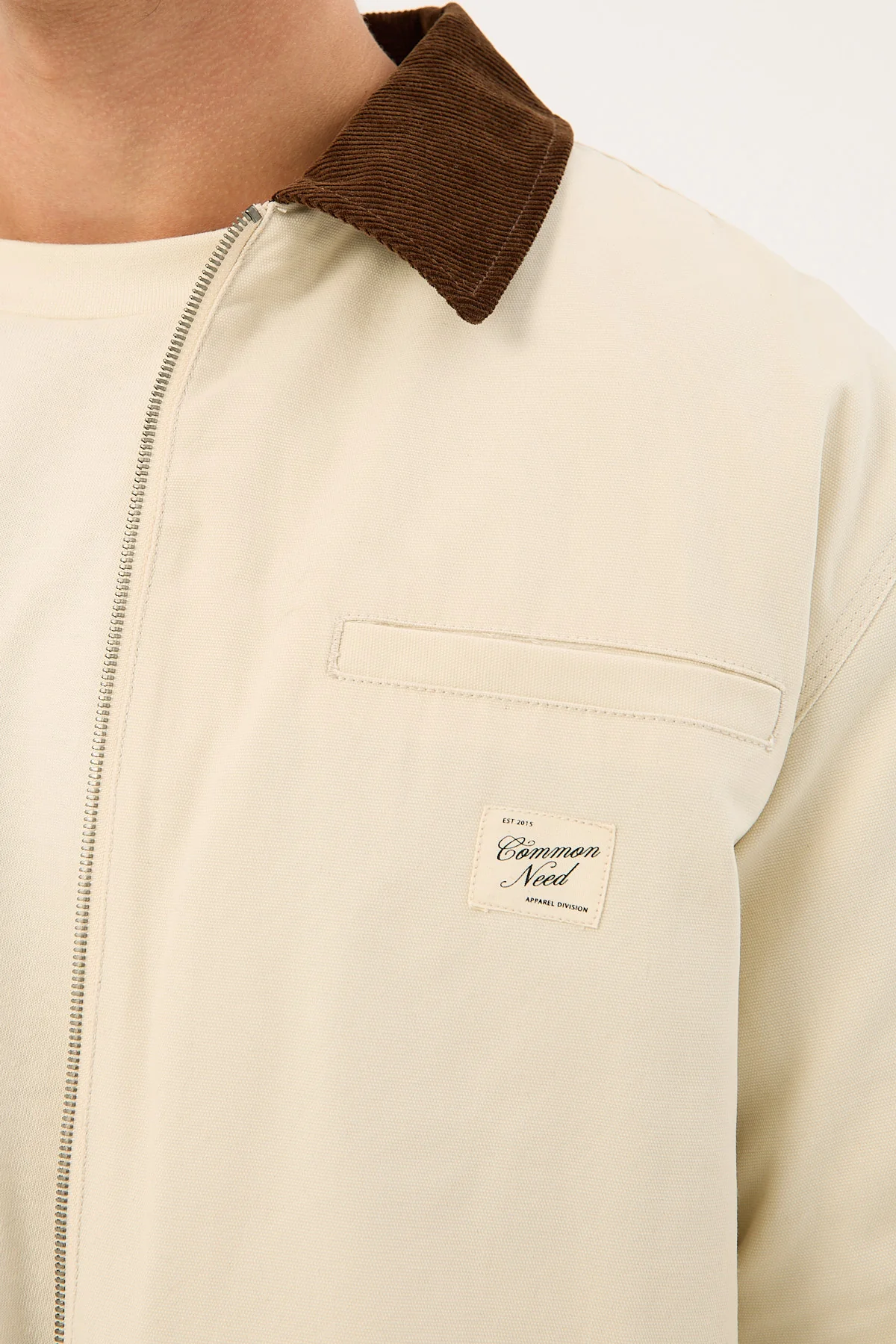 Common Need Ridgeway Harrington Jacket Off White/Brown - Image 6
