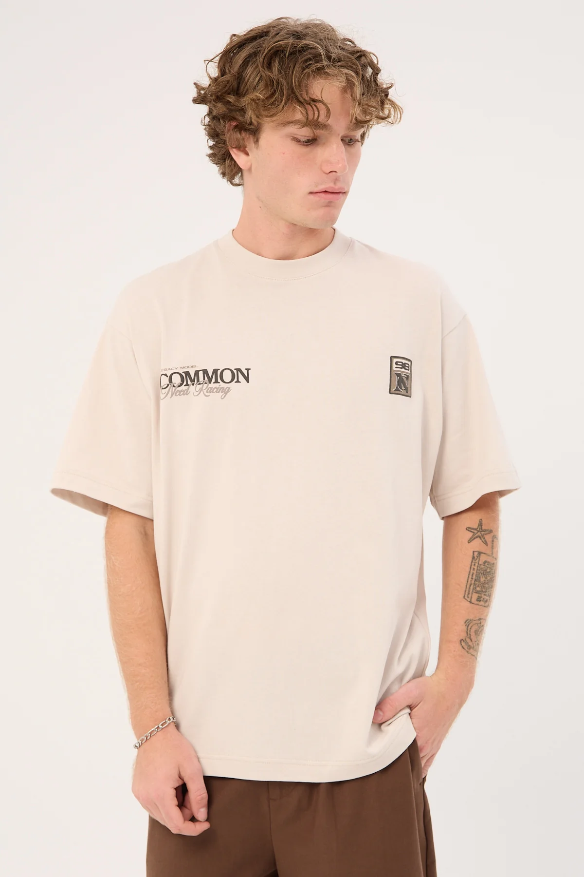 Common Need Roller Heavyweight Boxy Tee Salt White - Image 4