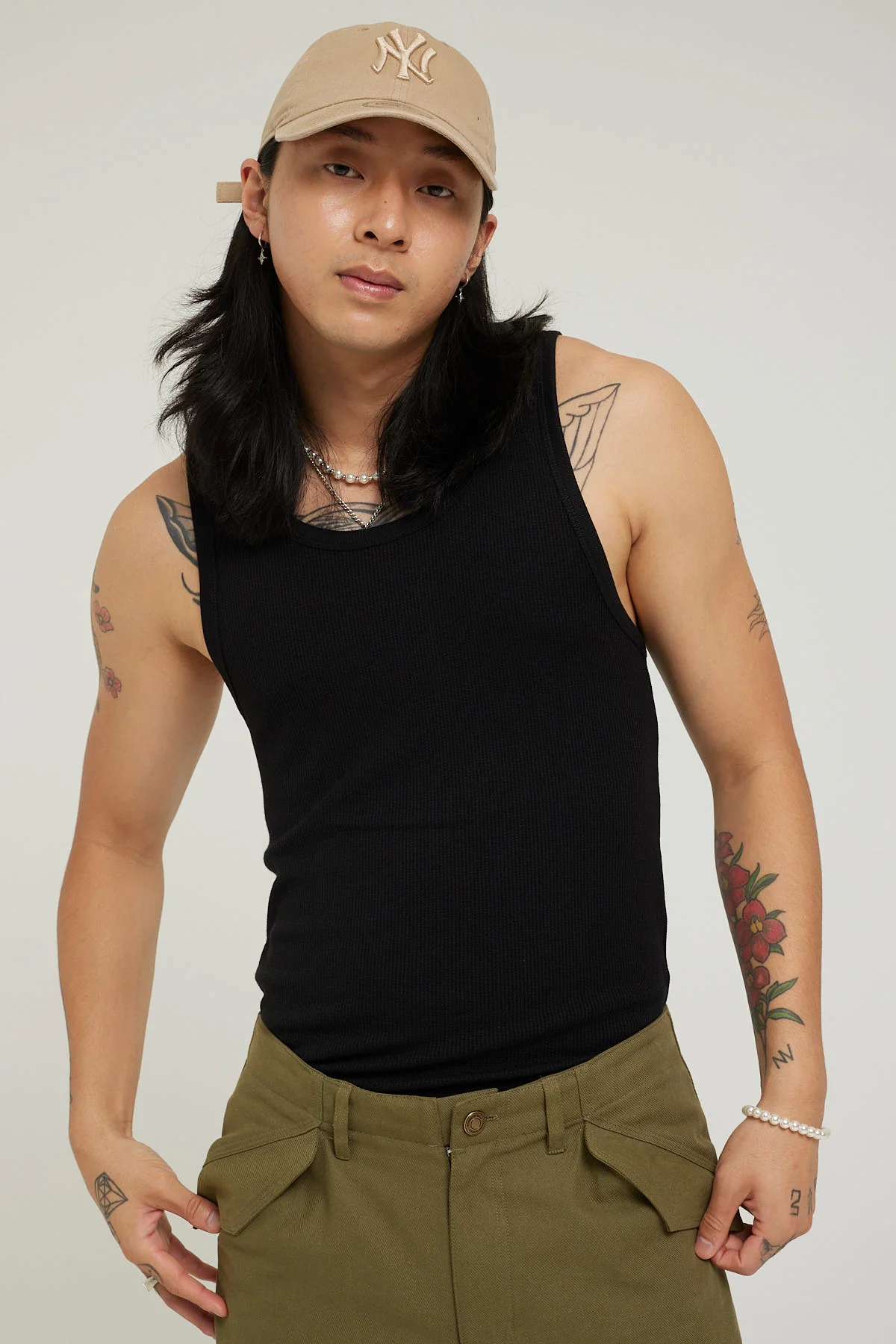 Common Need Waffle Singlet Black - Image 4