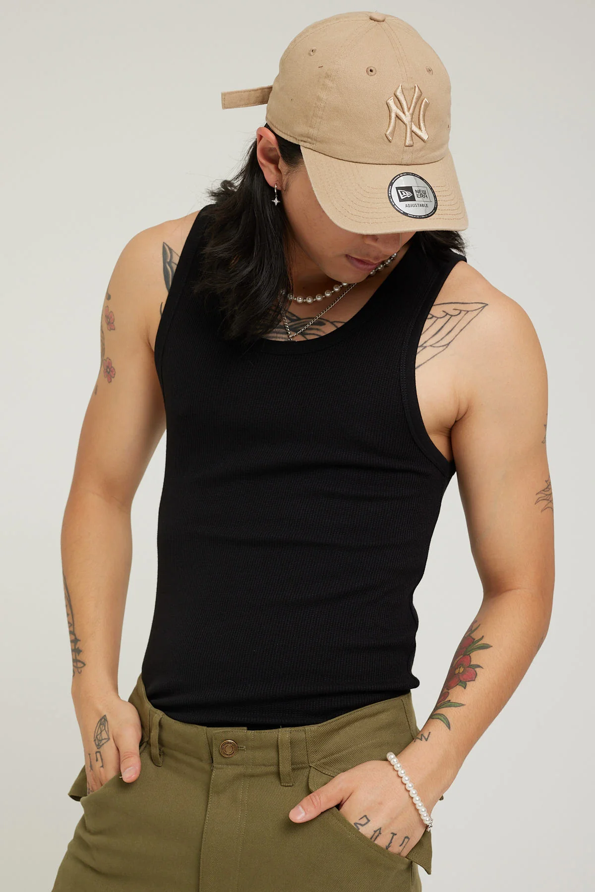 Common Need Waffle Singlet Black - Image 6