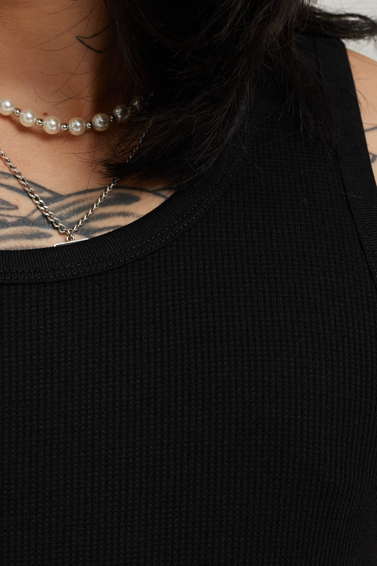 Common Need Waffle Singlet Black - Image 8