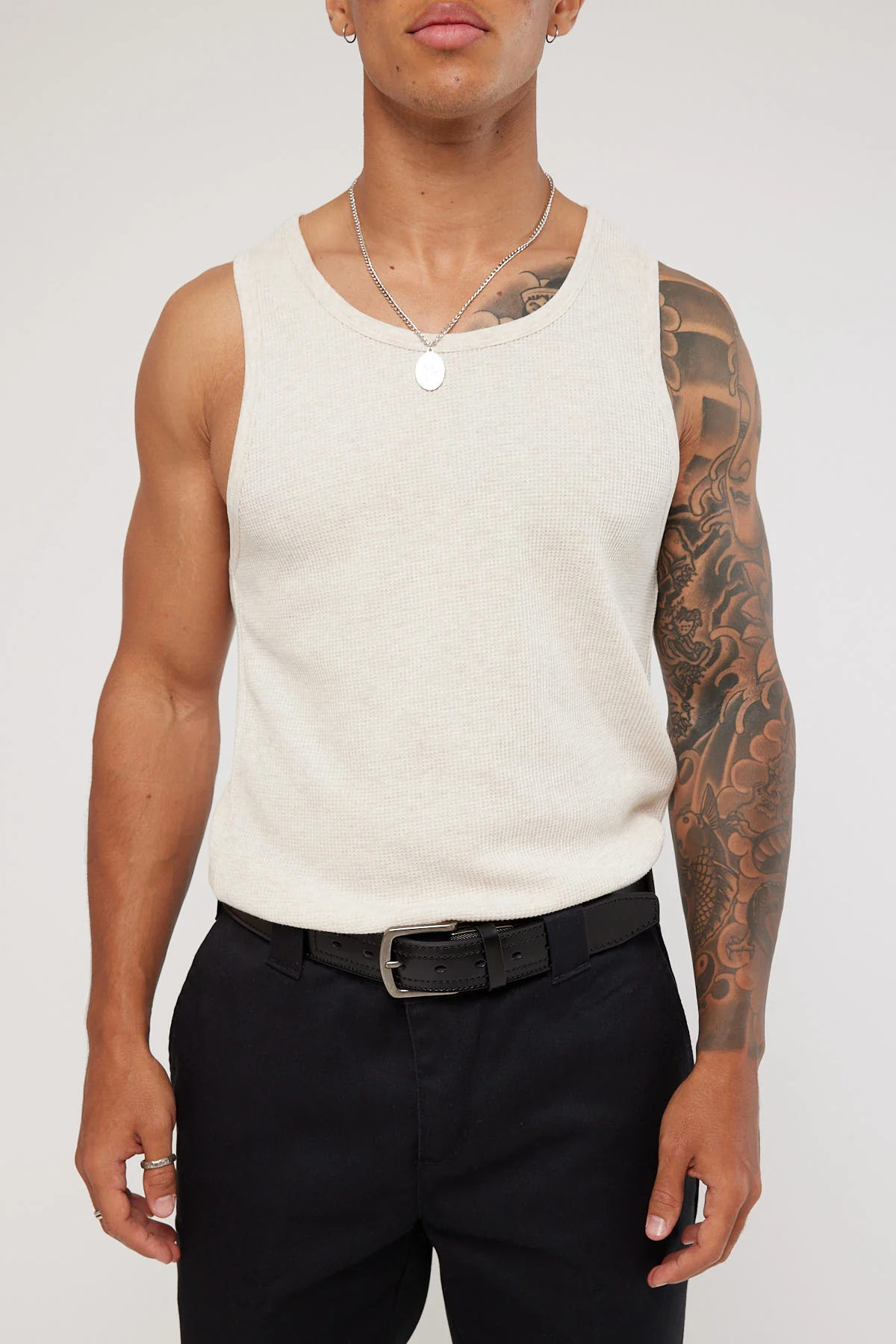 Common Need Waffle Singlet Oat Marle - Image 7