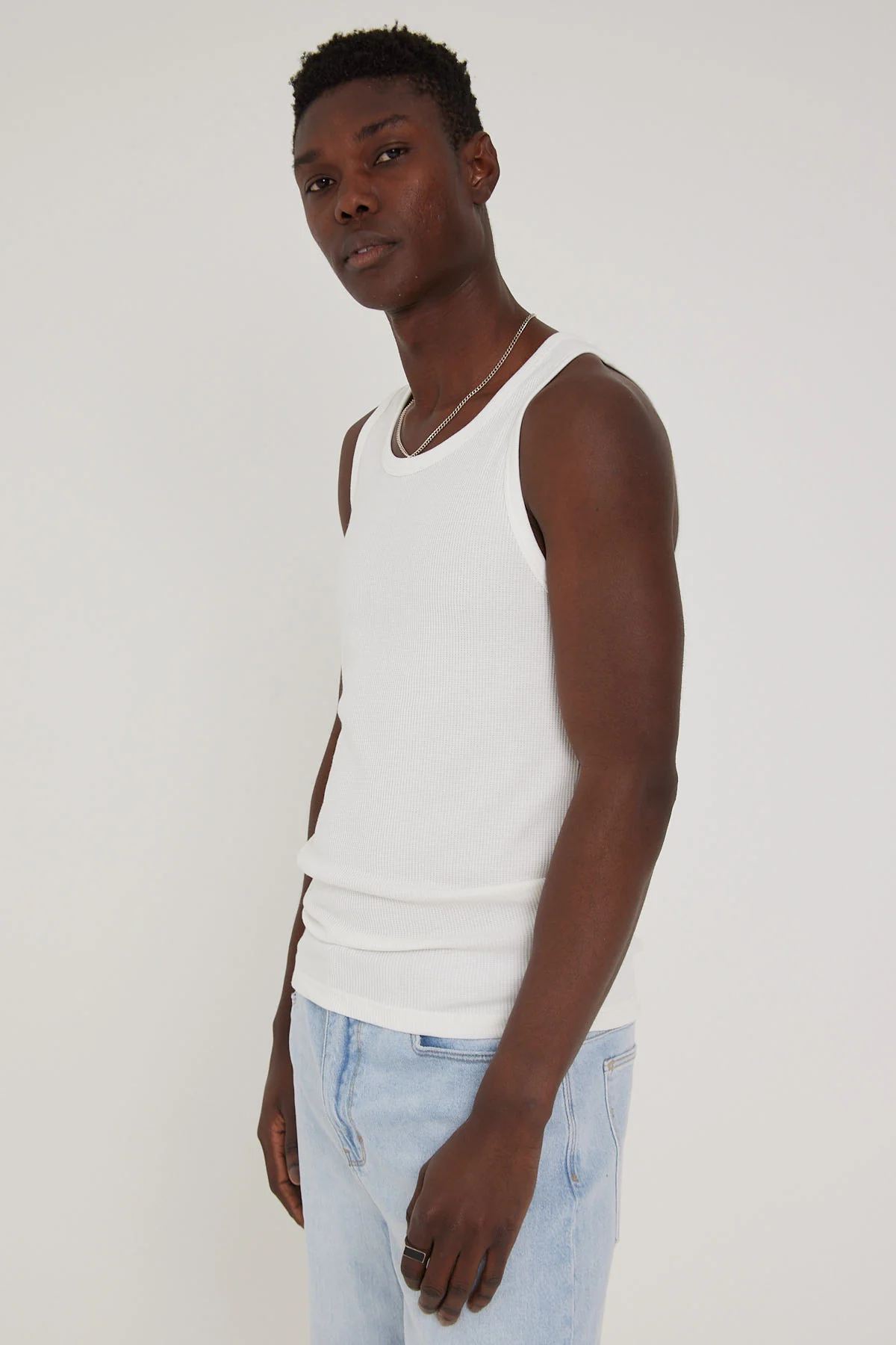 Common Need Waffle Singlet White - Image 5