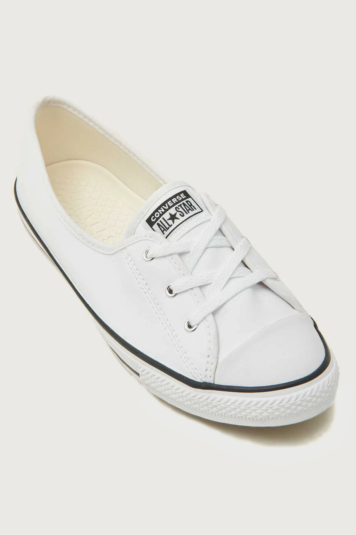 Converse Womens CTAS Ballet Lace Faux Leather White White/Black - Image 5