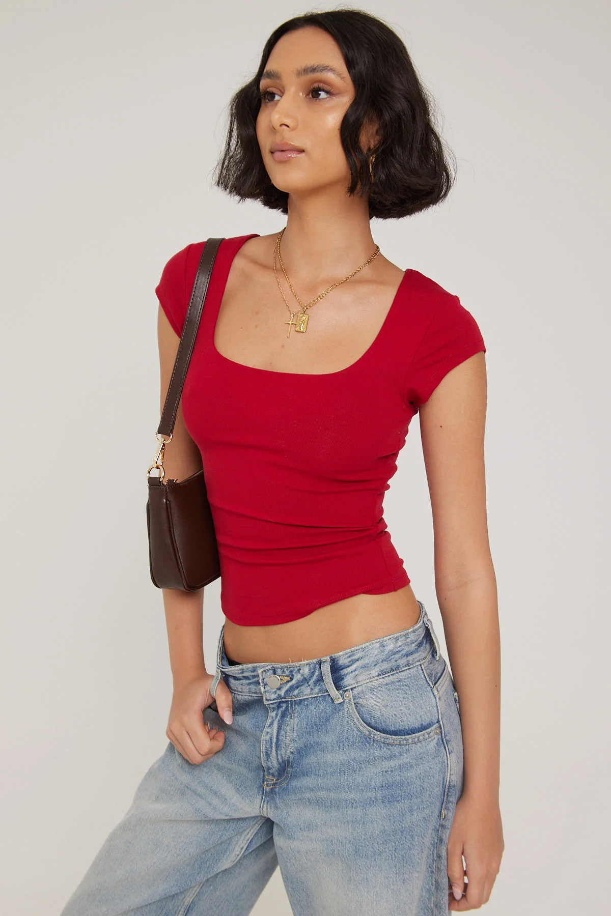 L&t Cap Sleeve Scoop T-shirt Berry - Image 3