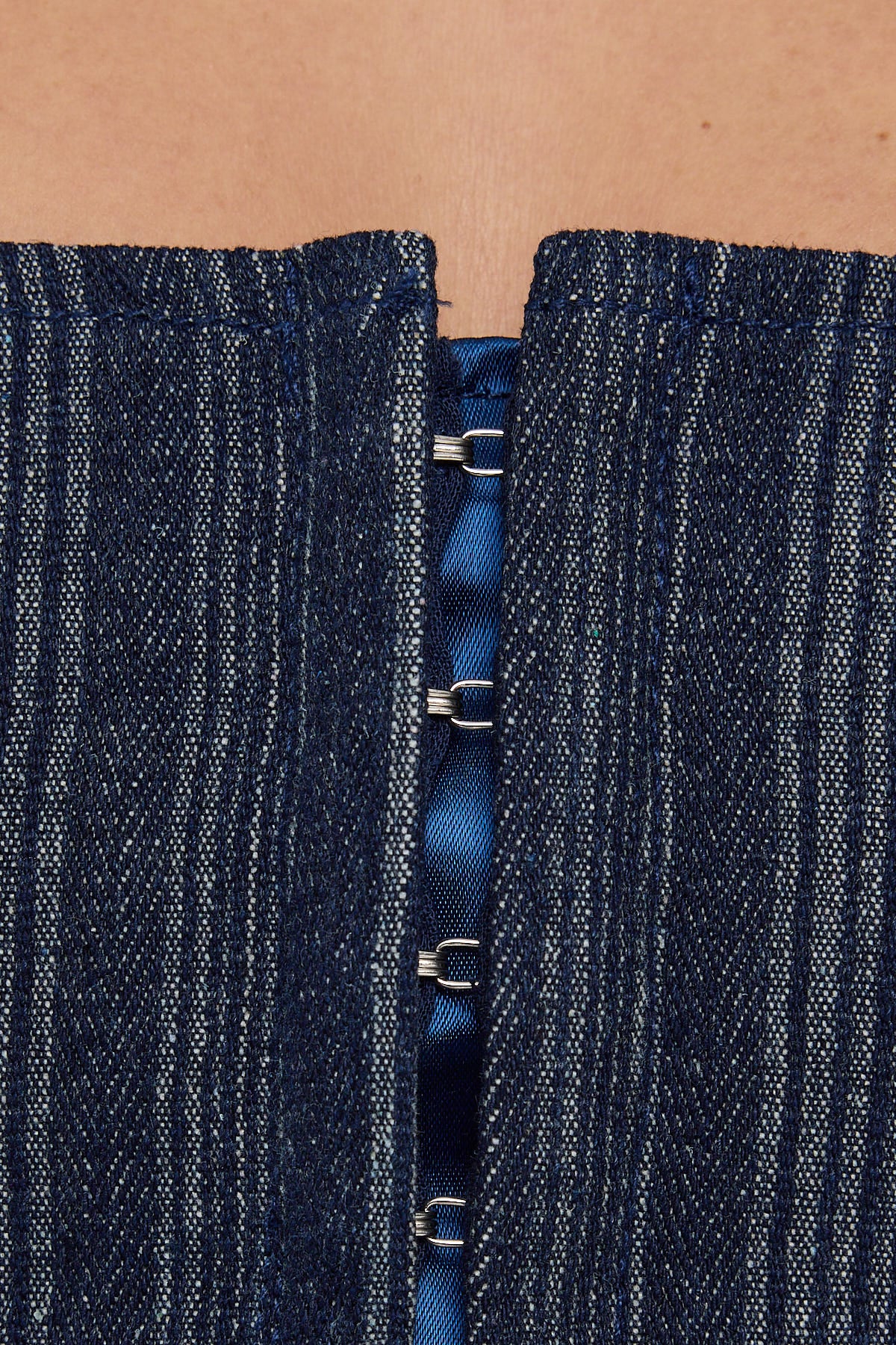 Lioness Charismatic Denim Corset Dark Pinstripe - Image 8