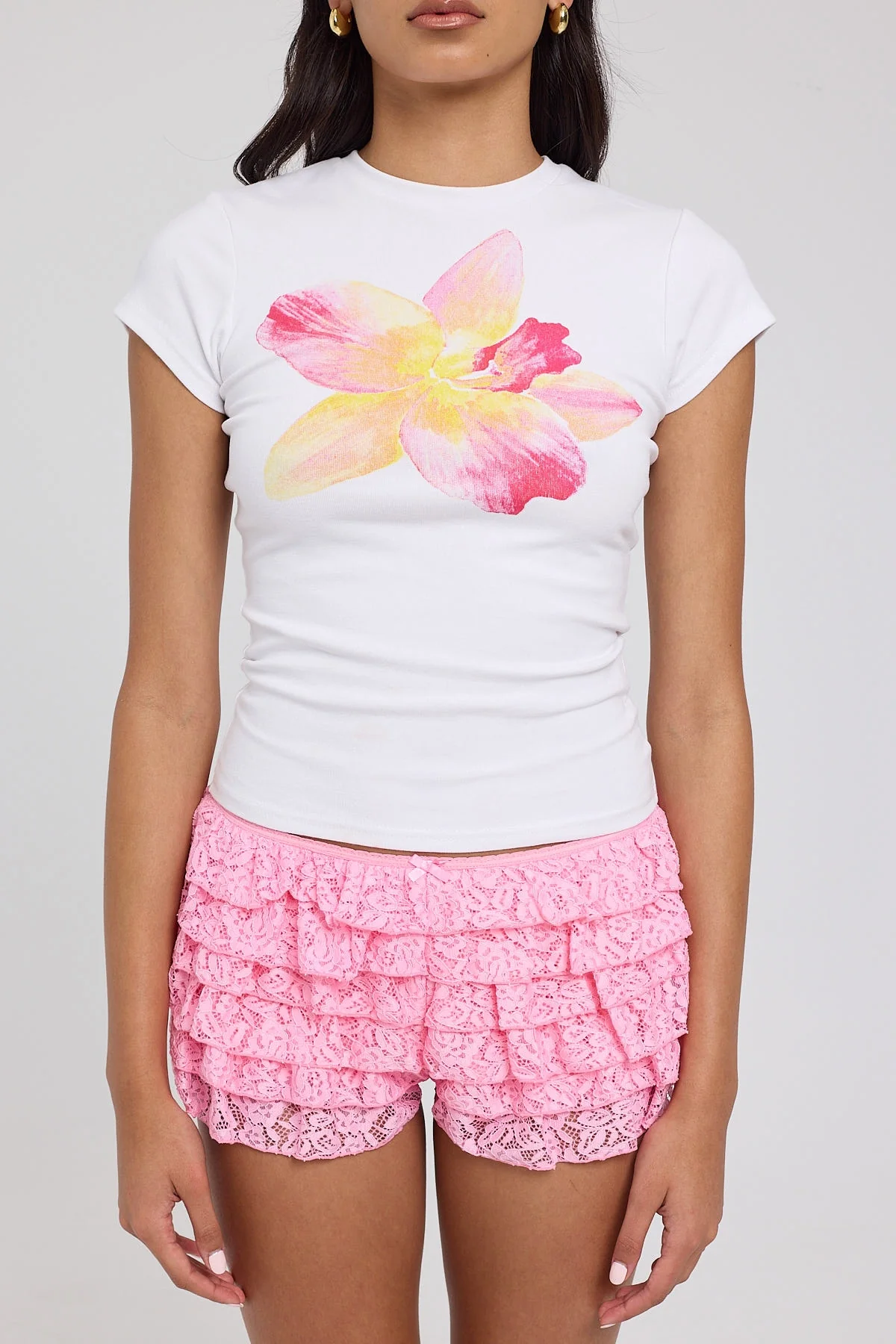 Luck & Trouble Fleur Bloom Flower Tee White - Image 8