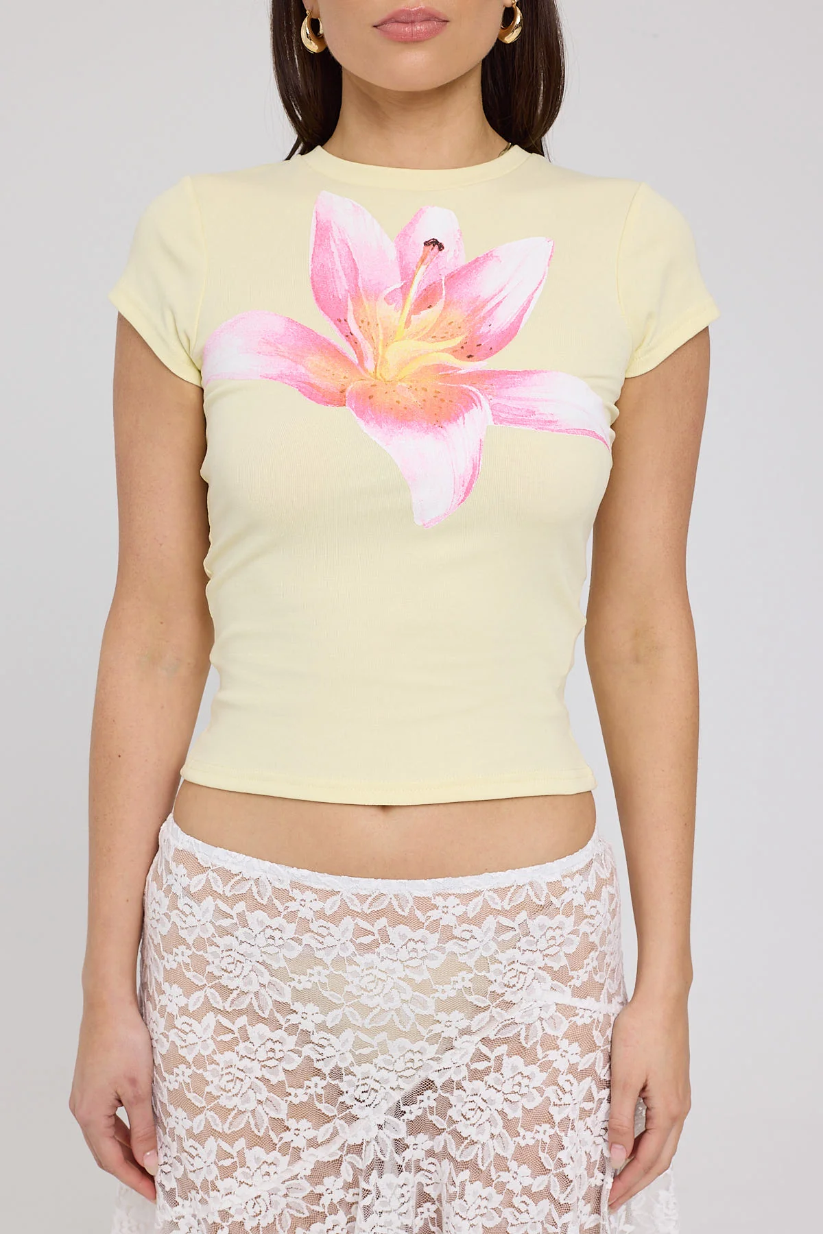 Luck & Trouble Rose Mallow Flower Tee Yellow - Image 8