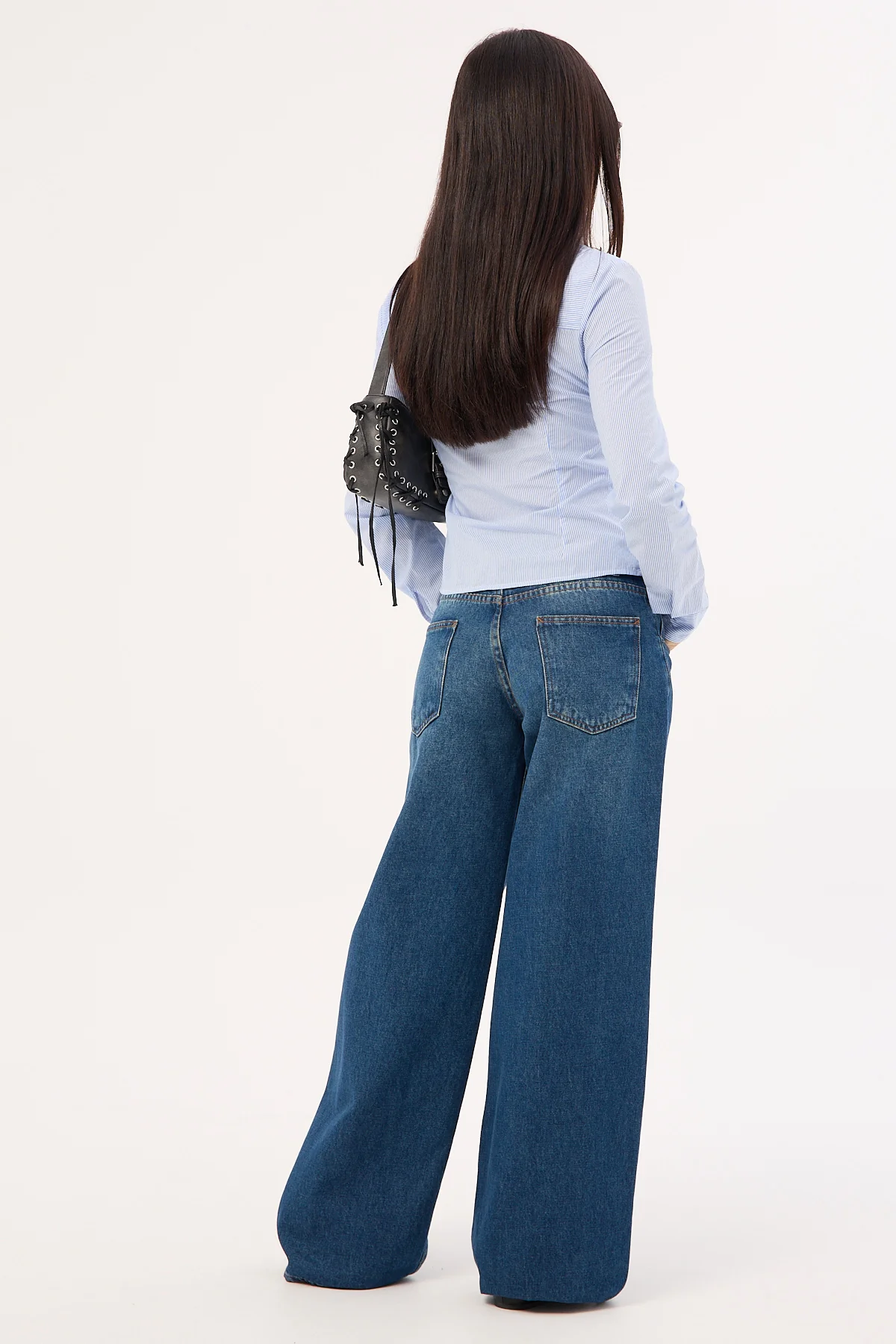 Motel Roomy Extra Wide Low Rise Jean Mid Blue - Image 6