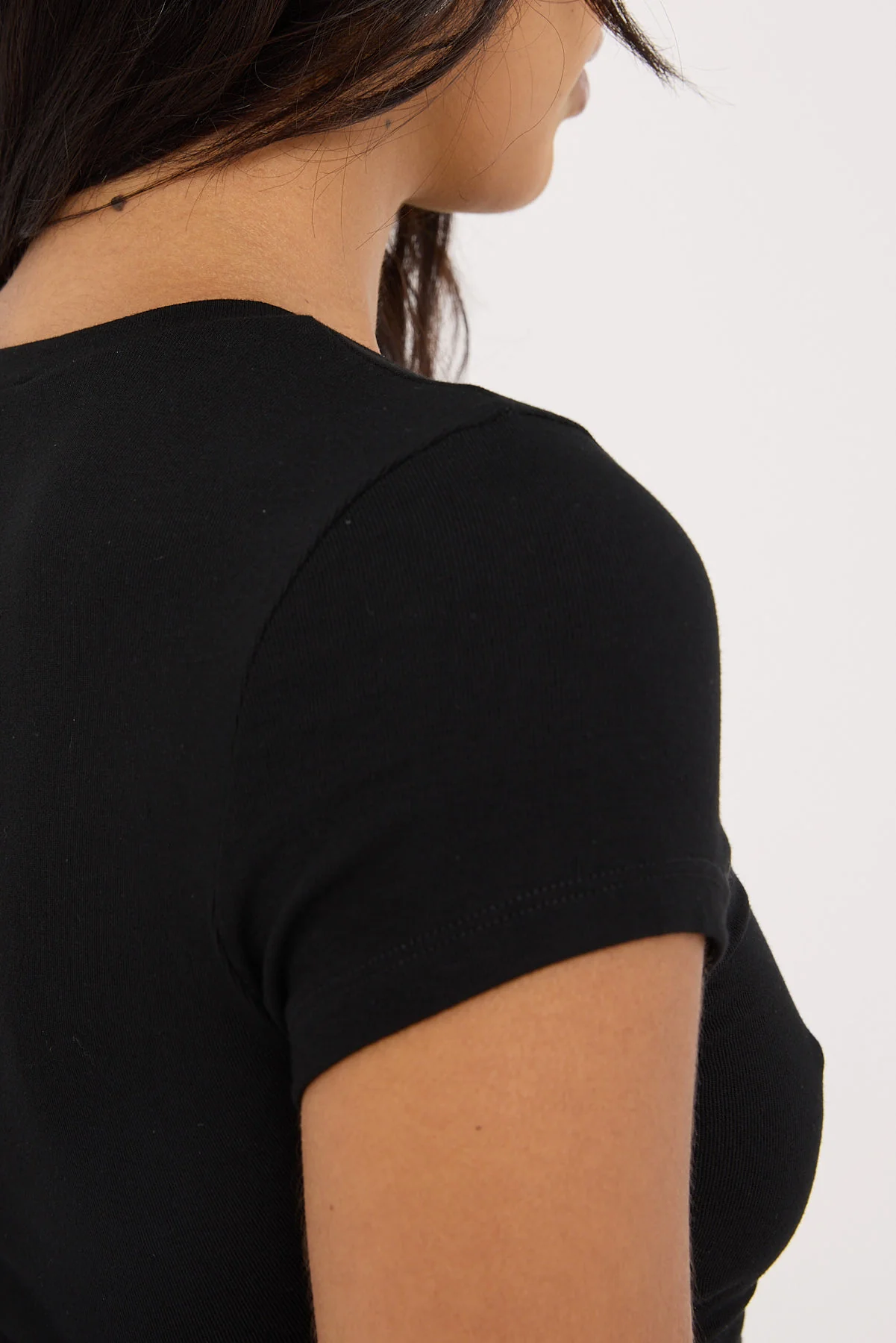 Perfect Stranger Cap Sleeve Tee Black - Image 5