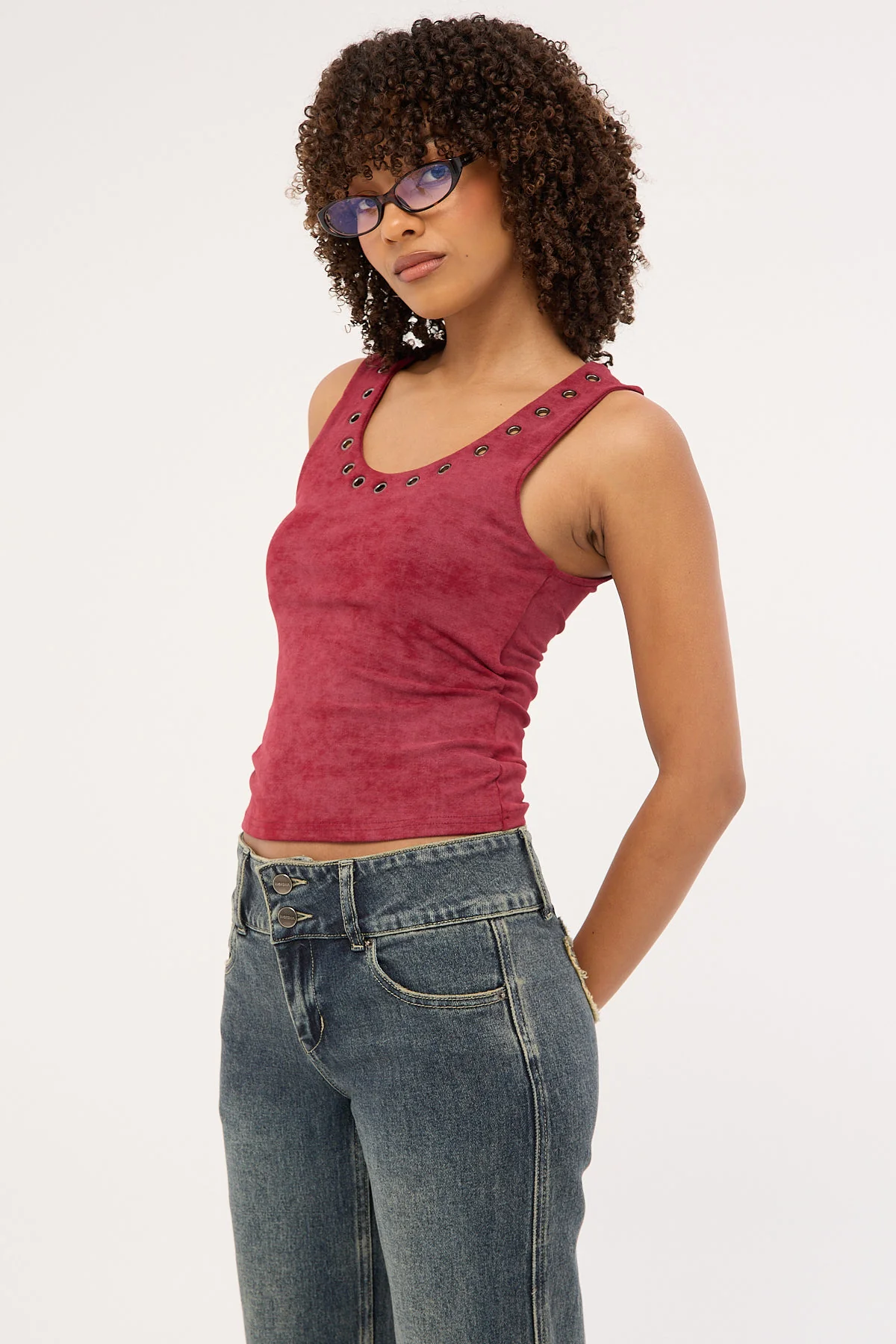 Rusty Eye Let Loose Tank Top Cranberry - Image 10