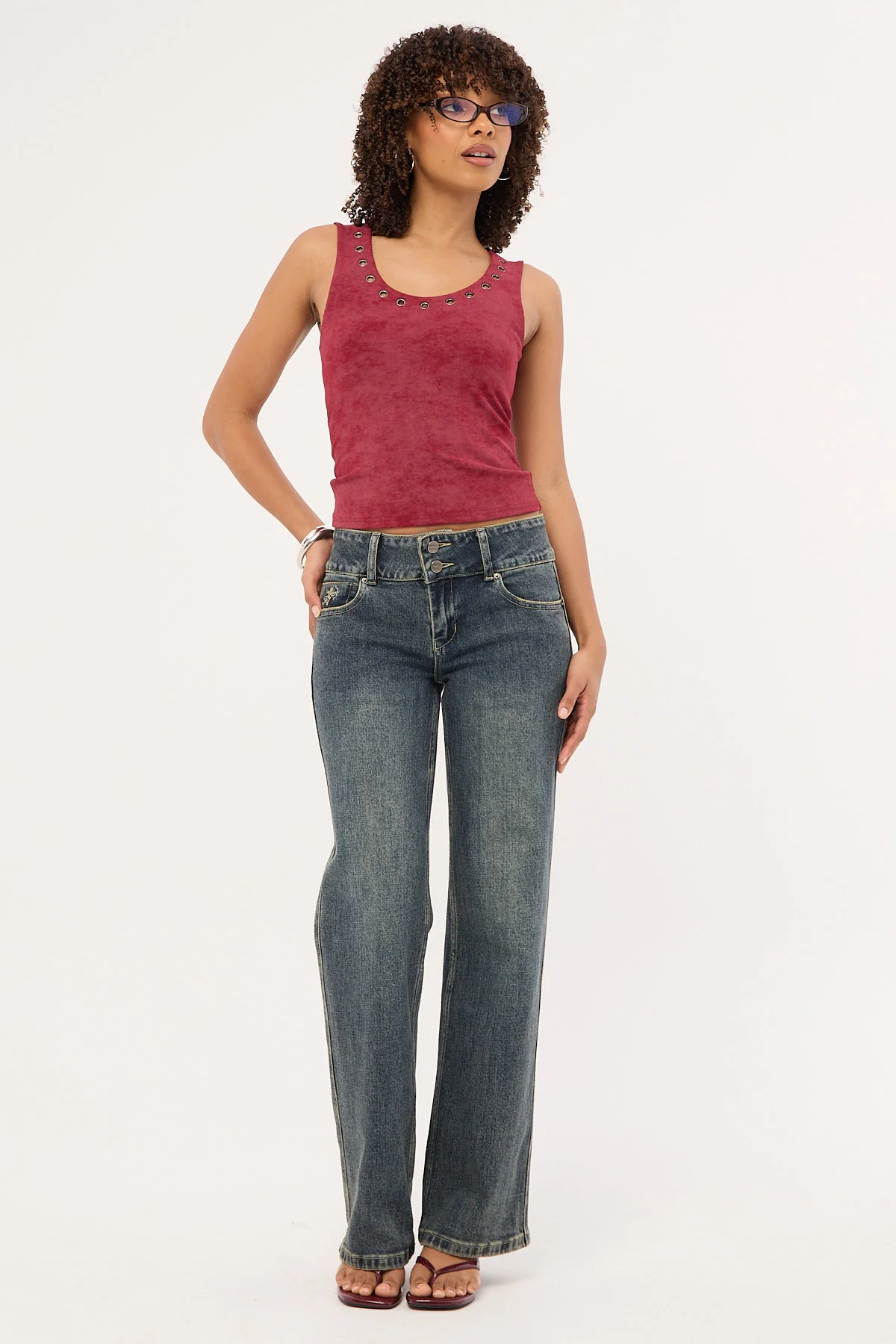 Rusty Eye Let Loose Tank Top Cranberry - Image 3