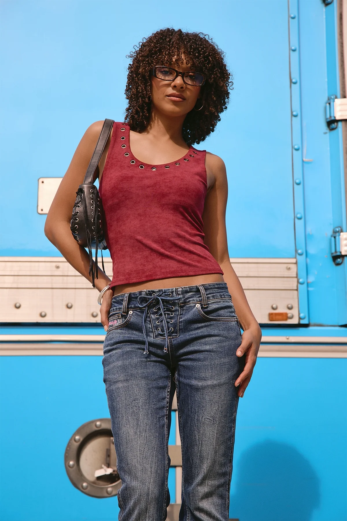 Rusty Eye Let Loose Tank Top Cranberry - Image 4