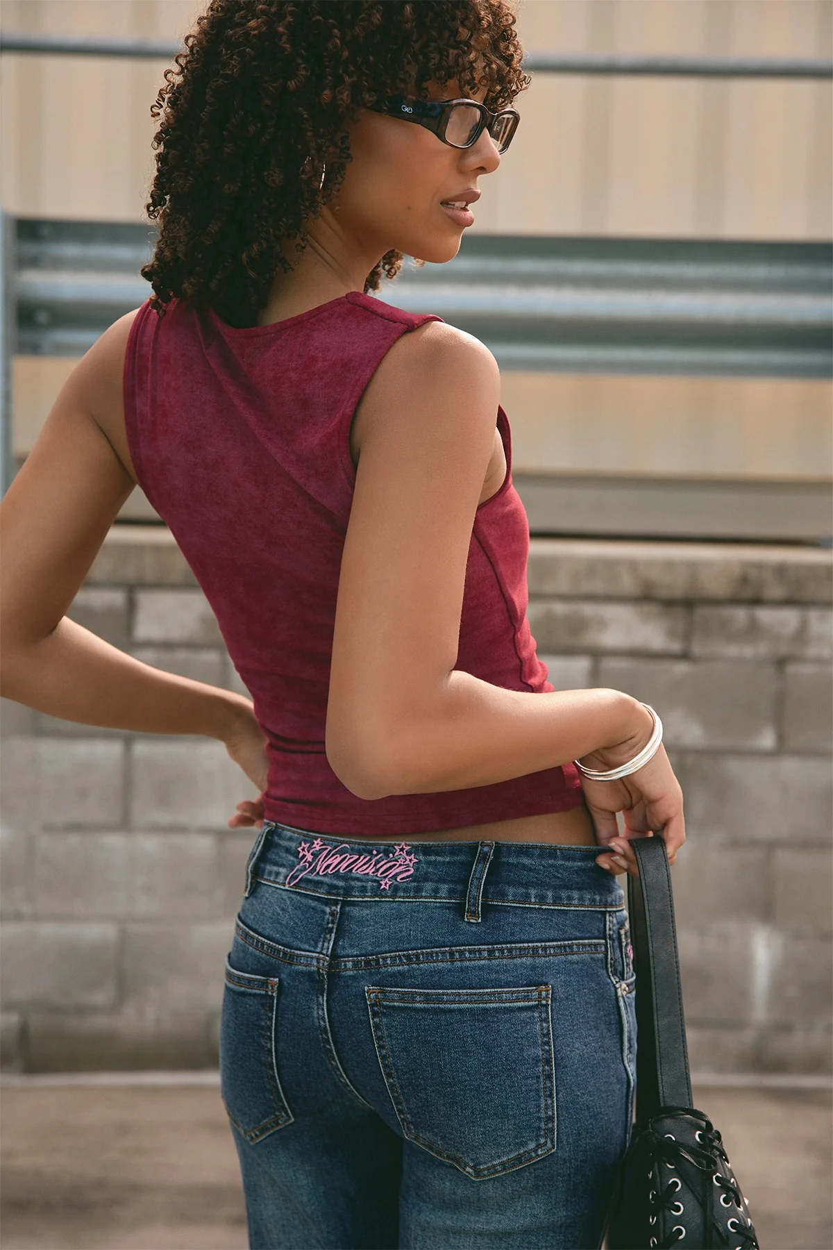 Rusty Eye Let Loose Tank Top Cranberry - Image 5